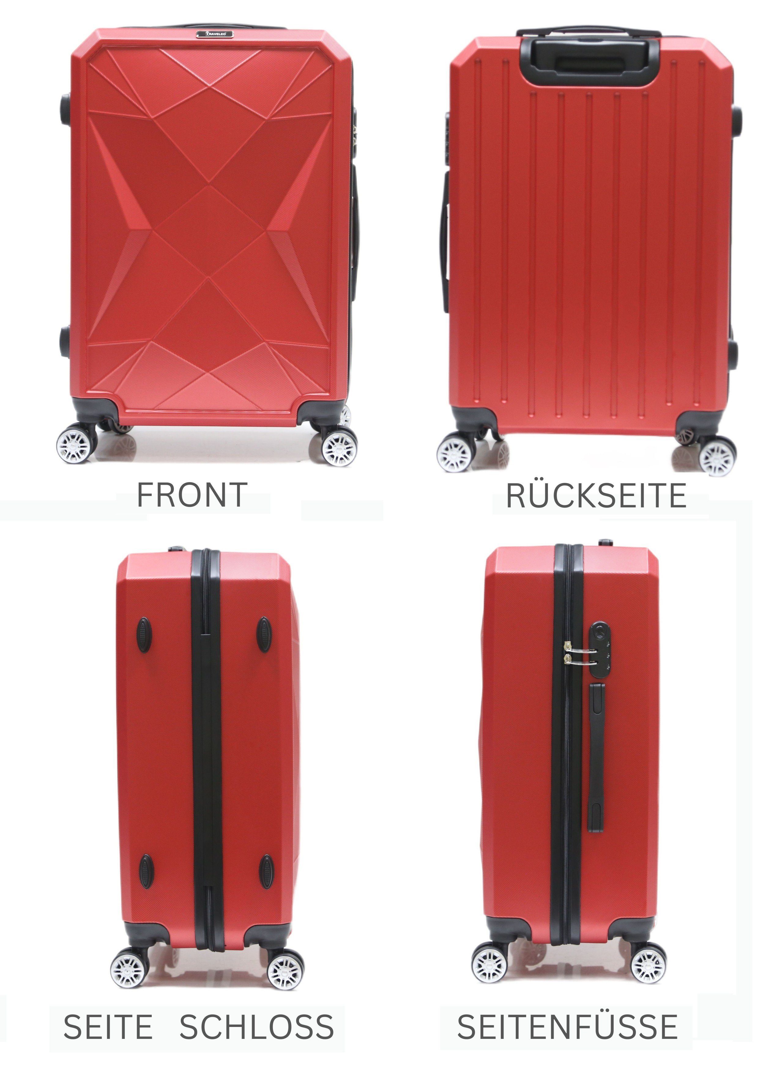Trolley Koffer rot Reisekoffer Hartschalenkoffer Kofferset Rungassi Rungassi CF-ABS03 Set