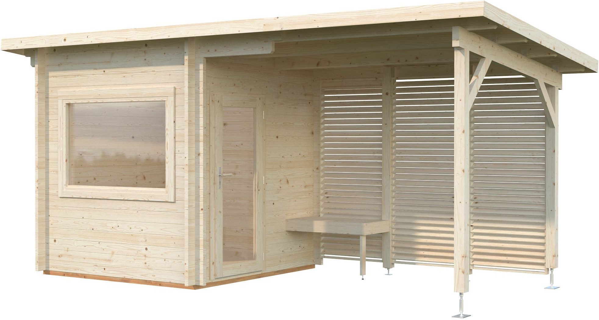Palmako Sauna Sanna 4,1+5,9 m², BxTxH: 547 x 267 x 249 cm, 44 mm