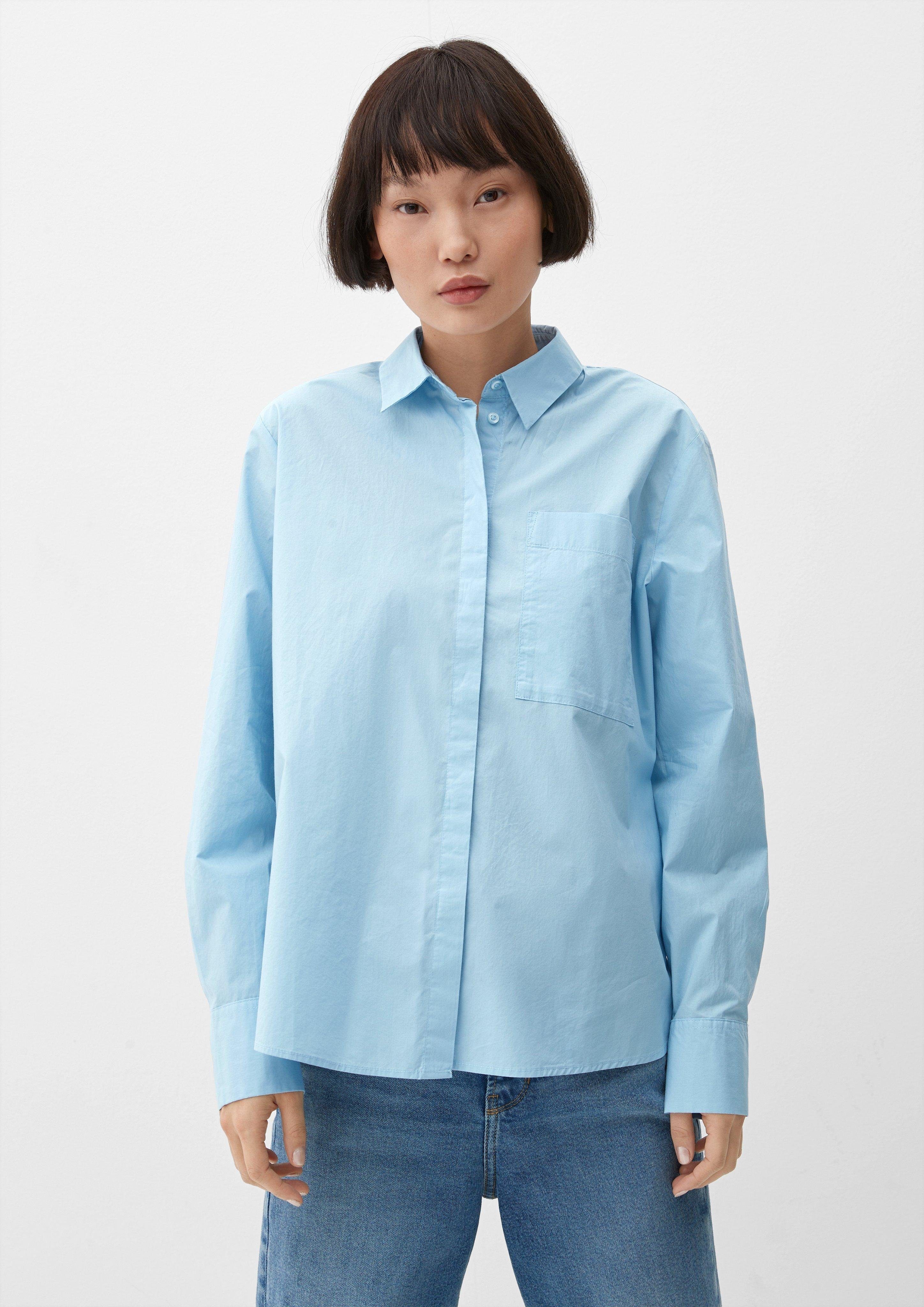 Langarmbluse Bluse aus Popeline