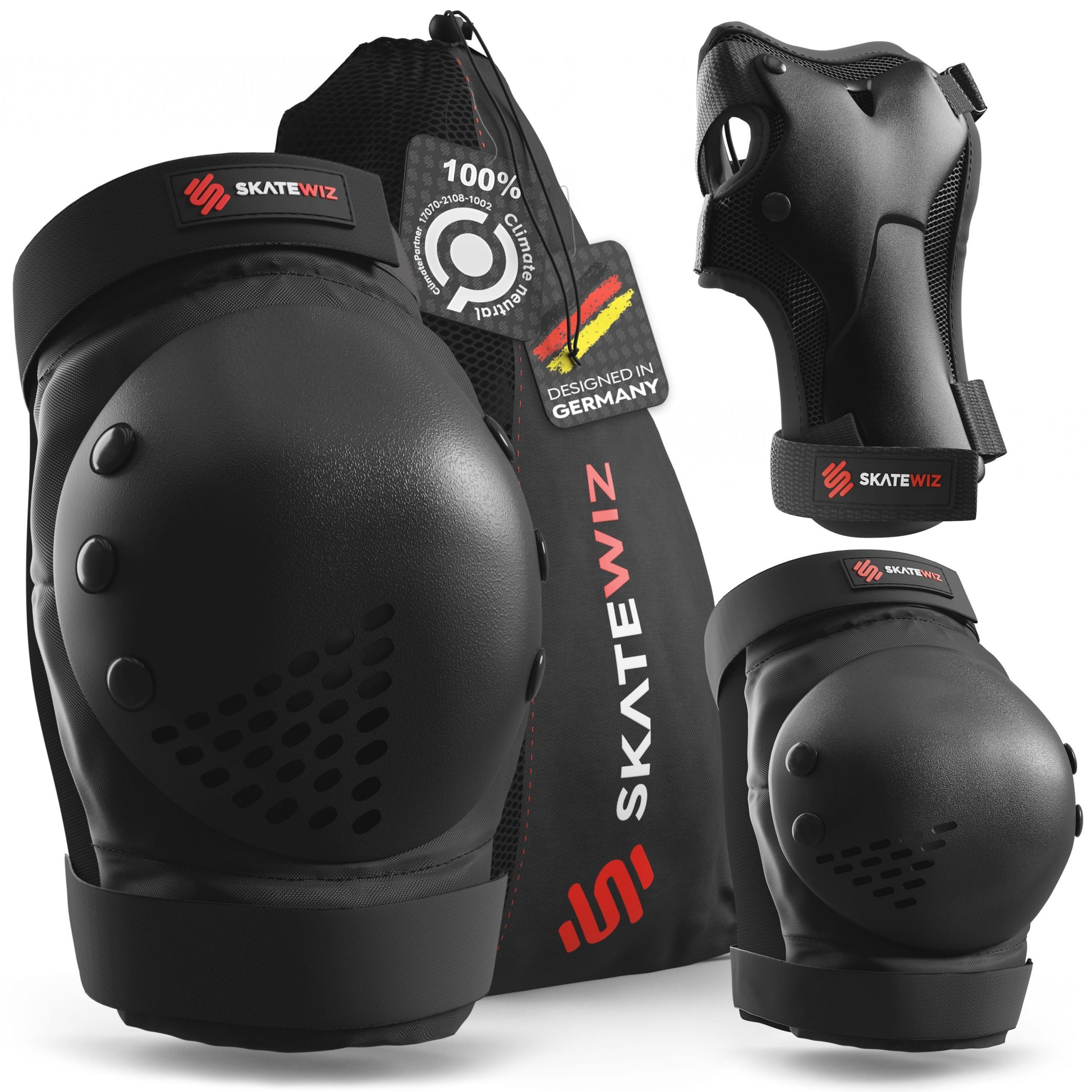 FIREFLY Set Protezioni Sportsline 2.0: Ginocchiere, Gomitiere E Parapolsi – Taglia M, Nero/Bianco