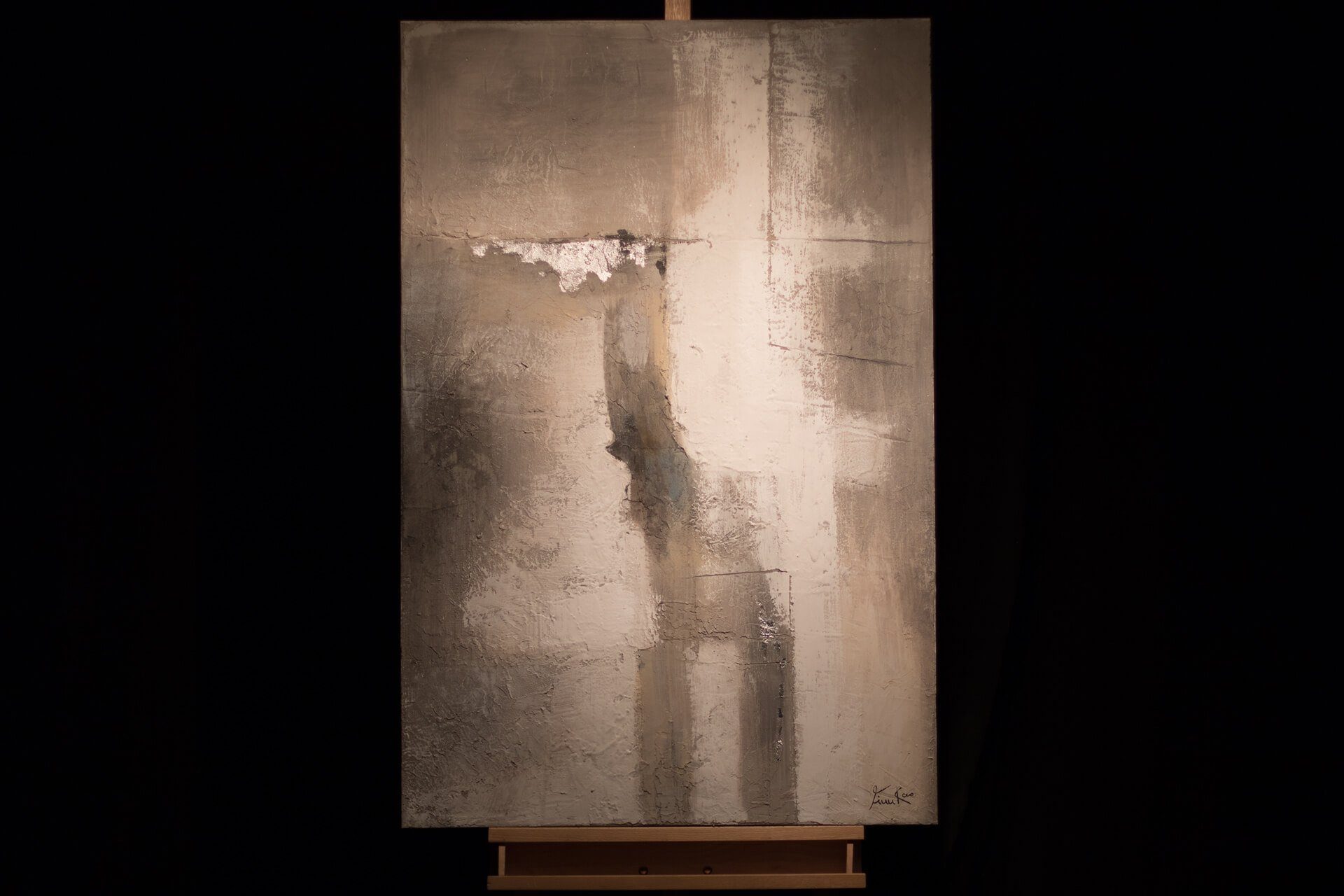 KUNSTLOFT Gemälde Nebelwand Leinwandbild 80x120 cm, HANDGEMALT 100% Wandbild Wohnzimmer