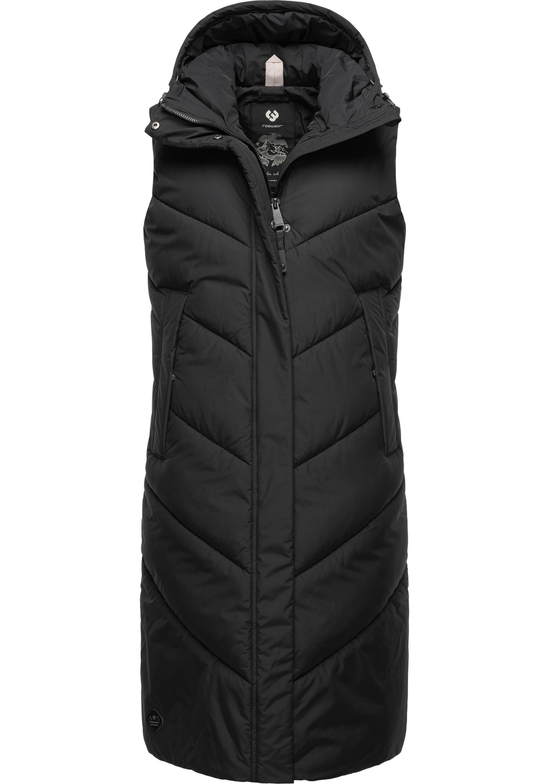 Ragwear Steppweste Suminka Vest Wasserdichte, lange Damen Winterweste