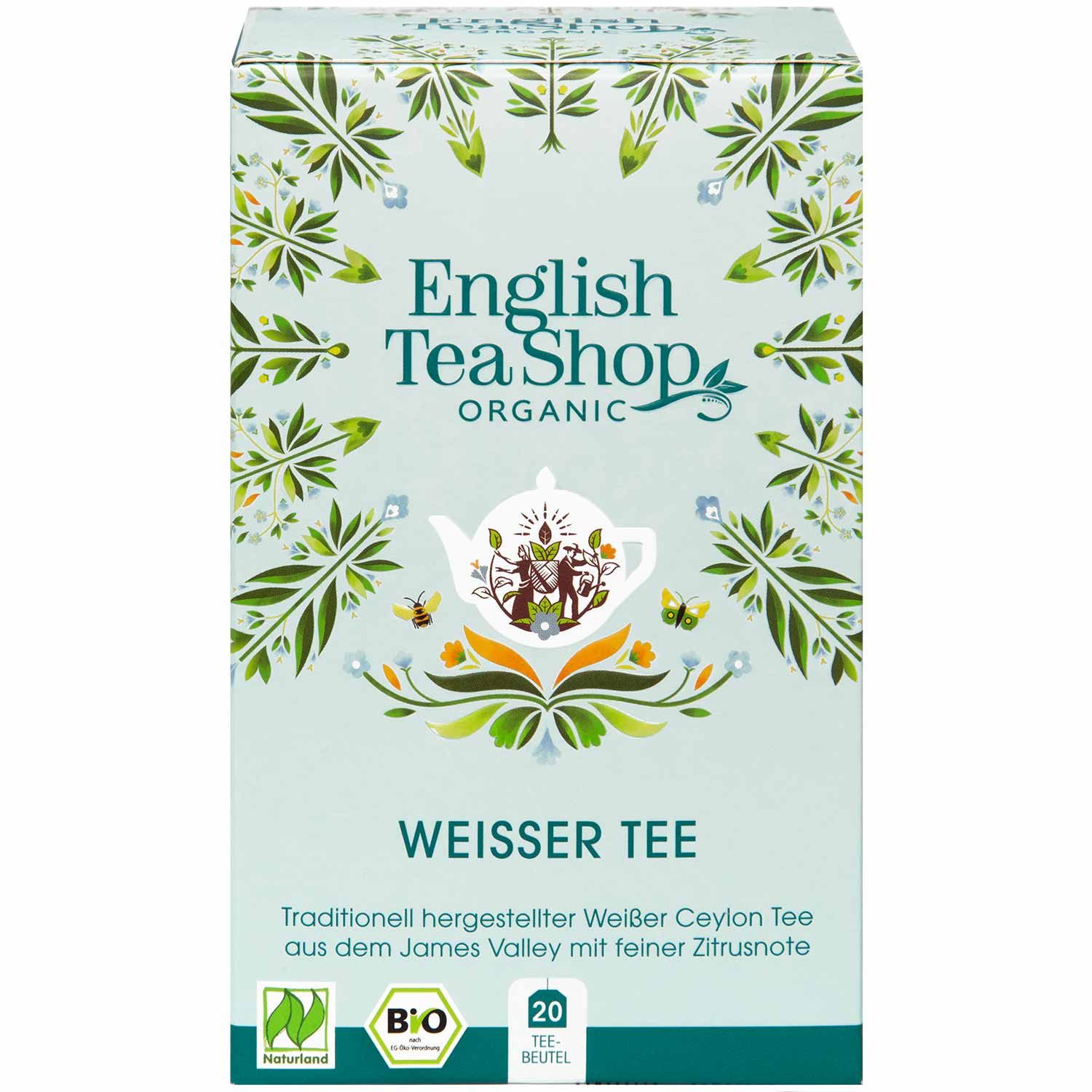 English Tea Shop Tee Weißer Tee, Naturland BIO, 20 Teebeutel, Feine natürliche Zitrusnote.
