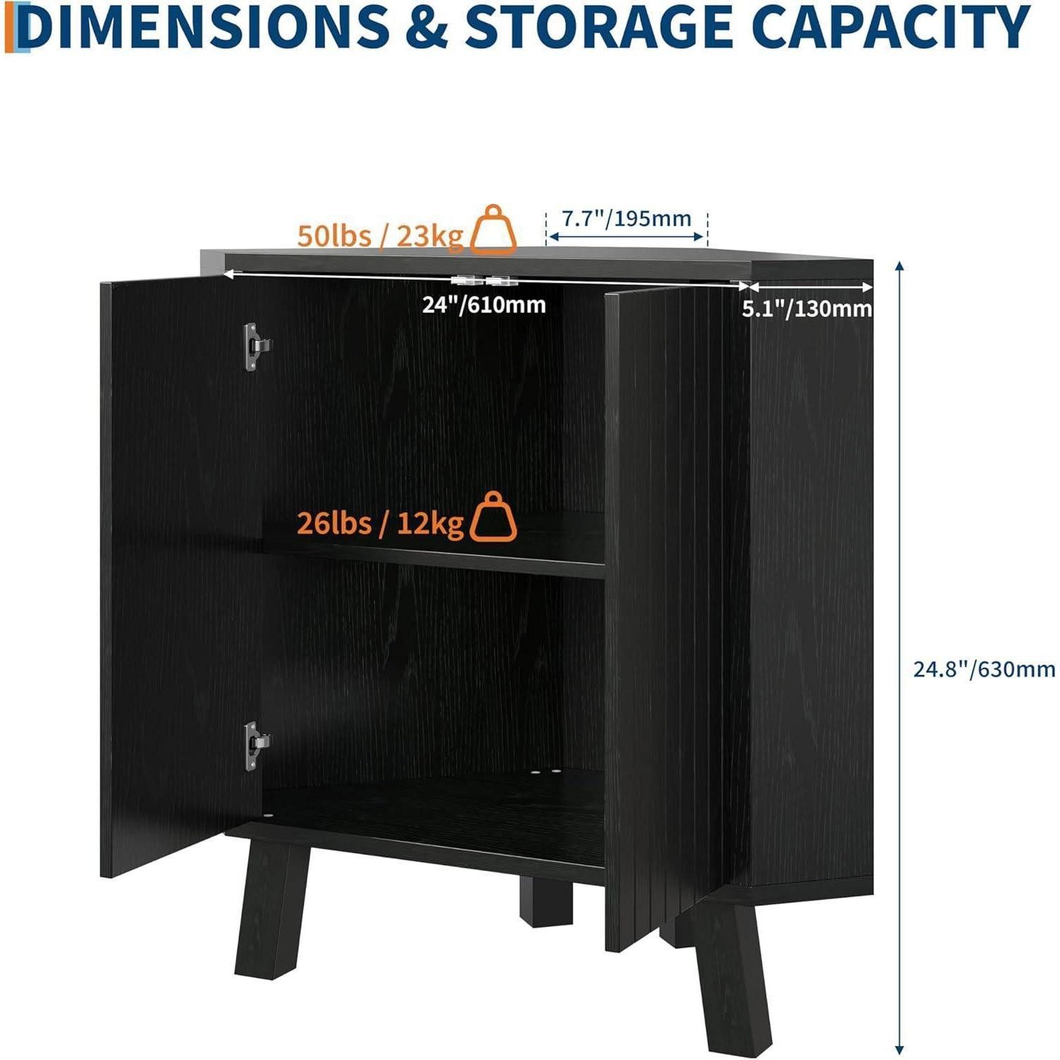 LuxusKollektion Eckkommode Eckschrank Sideboard Kommode Aufbewahrungsschrank 80x40x78cm Schwarz