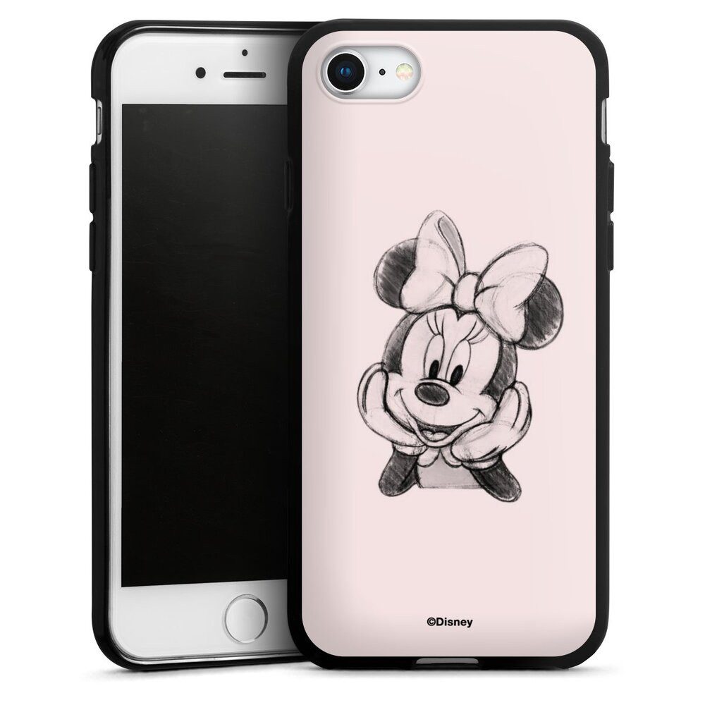 DeinDesign Handyhülle Minnie Mouse Offizielles Lizenzprodukt Disney Minnie Posing Sitting, Apple iPhone 7 Silikon Hülle Bumper Case Handy Schutzhülle