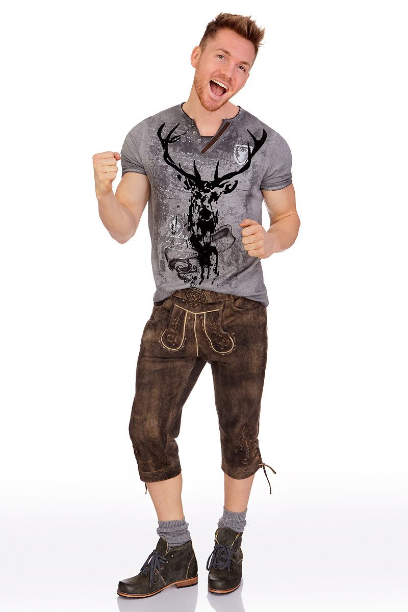 Hangowear Trachtenshirt Trachtenshirt Herren - ELVIS - grau – Bild 5 von 5