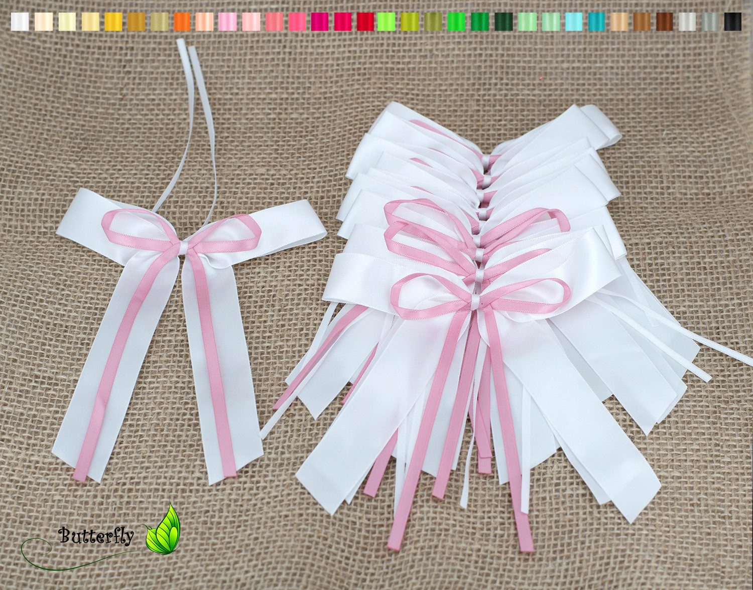 Creativery Geschenkband, Autoschleifen Hochzeit 11x16cm 10 Stück Altrosa