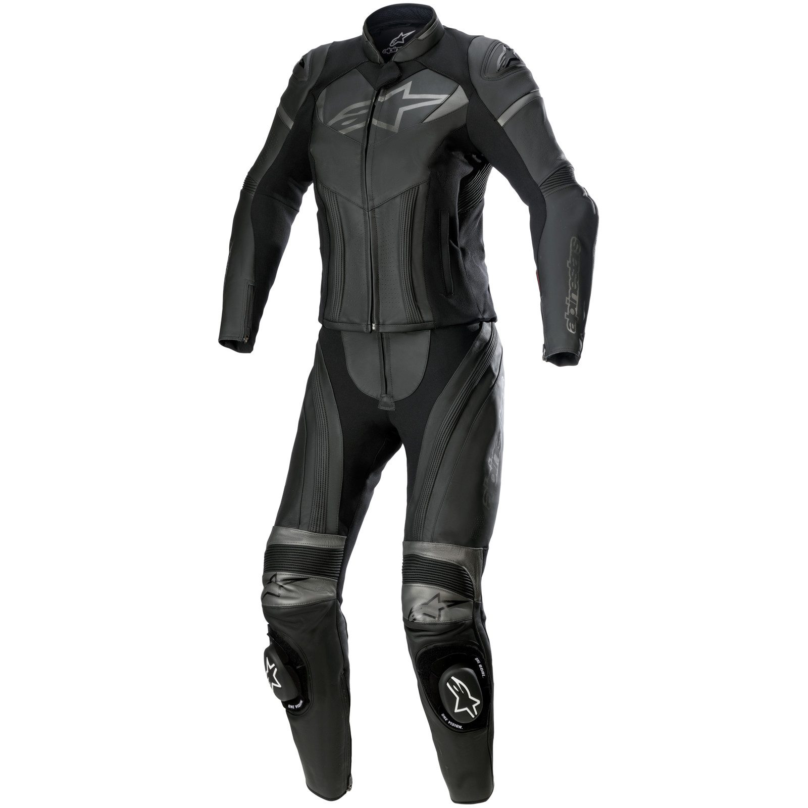 Motorradkombi Alpinestars Stella GP Plus 2tlg. Lederkombi Damen schwarz / grau