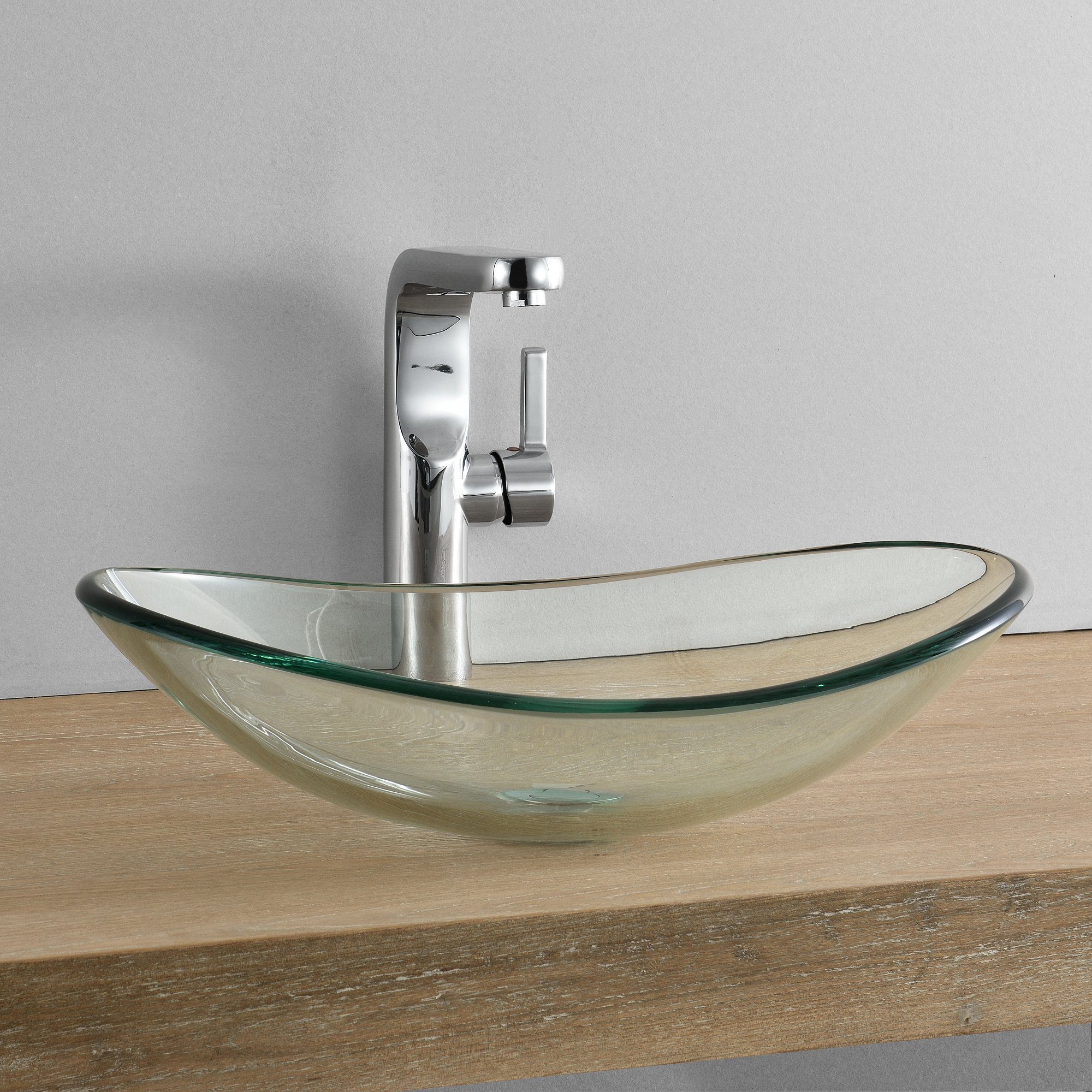 neu.haus Waschbecken, »Jarvis« Glas Aufsatzwaschbecken 47x30,5x13cm oval