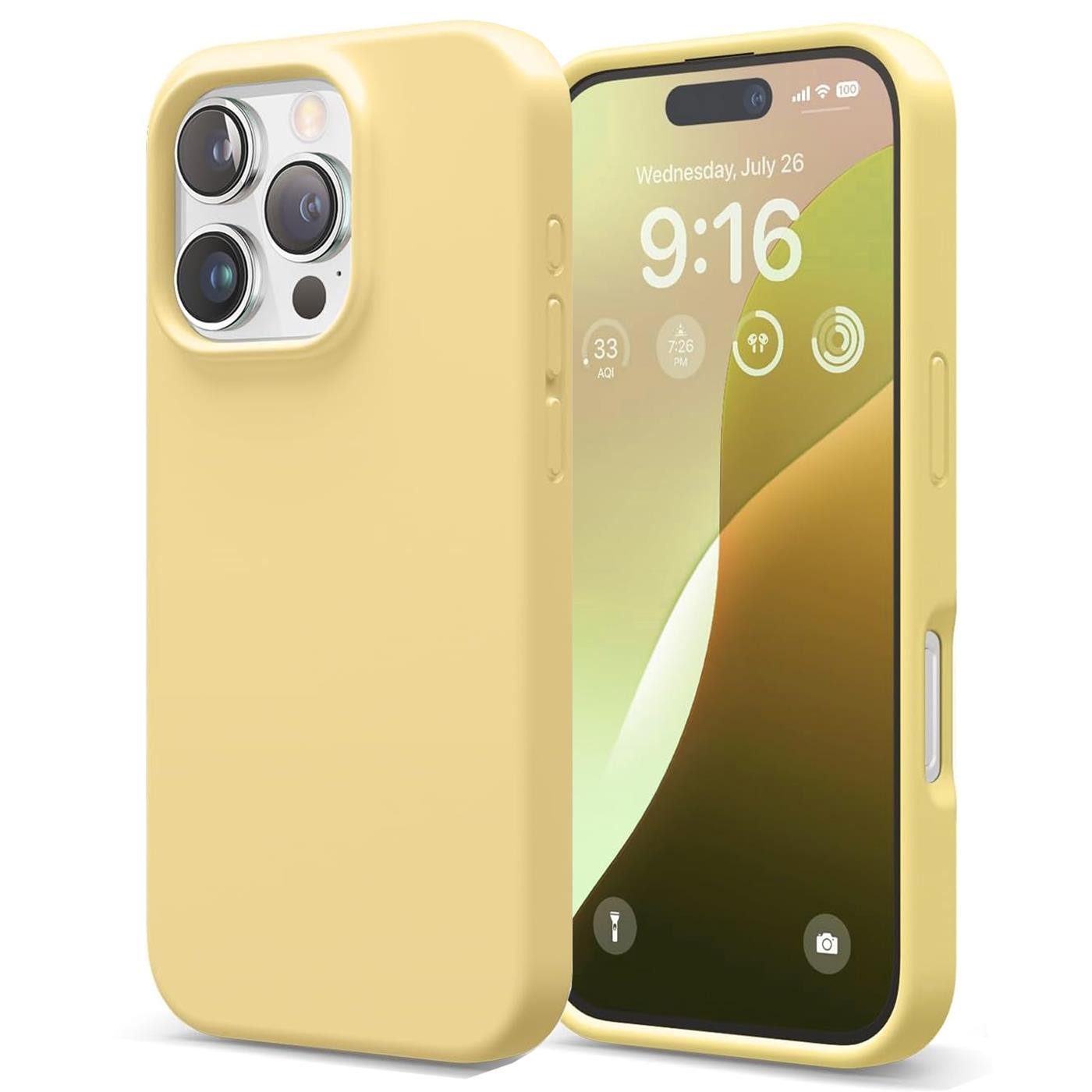 CoolGadget Handyhülle Silikon Case für das Apple iPhone 16 Pro Max Slim TPU Cover 6,9 Zoll, Weiche Schutz Hülle mit Innen Fleece aus Stoff Handy Tasche