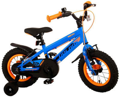 TPFSports Kinderfahrrad Volare Rocky 12 Zoll mit 2x Handbremse, 1 Gang, (Jungs Fahrrad - Rutschfeste Sicherheitsgriffe), Kinder Fahrrad 12 Zoll mit Stützräder und Klingel - Blau