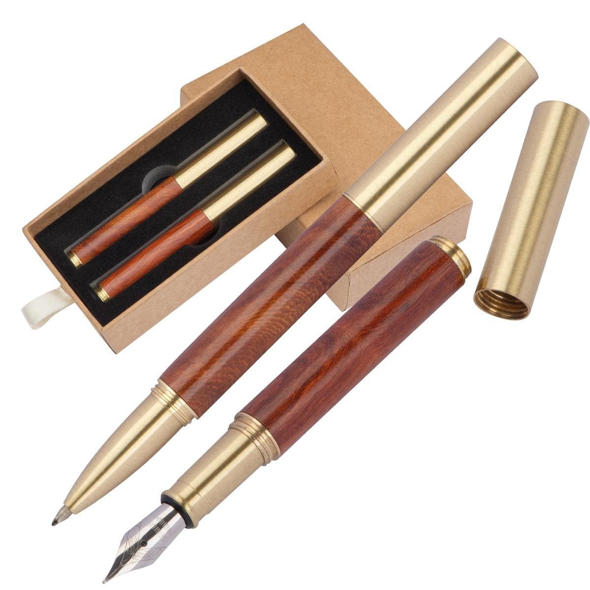Jinhao 750 Rollerball Kugelschreiber Set - 2 Stück Silber & Gold