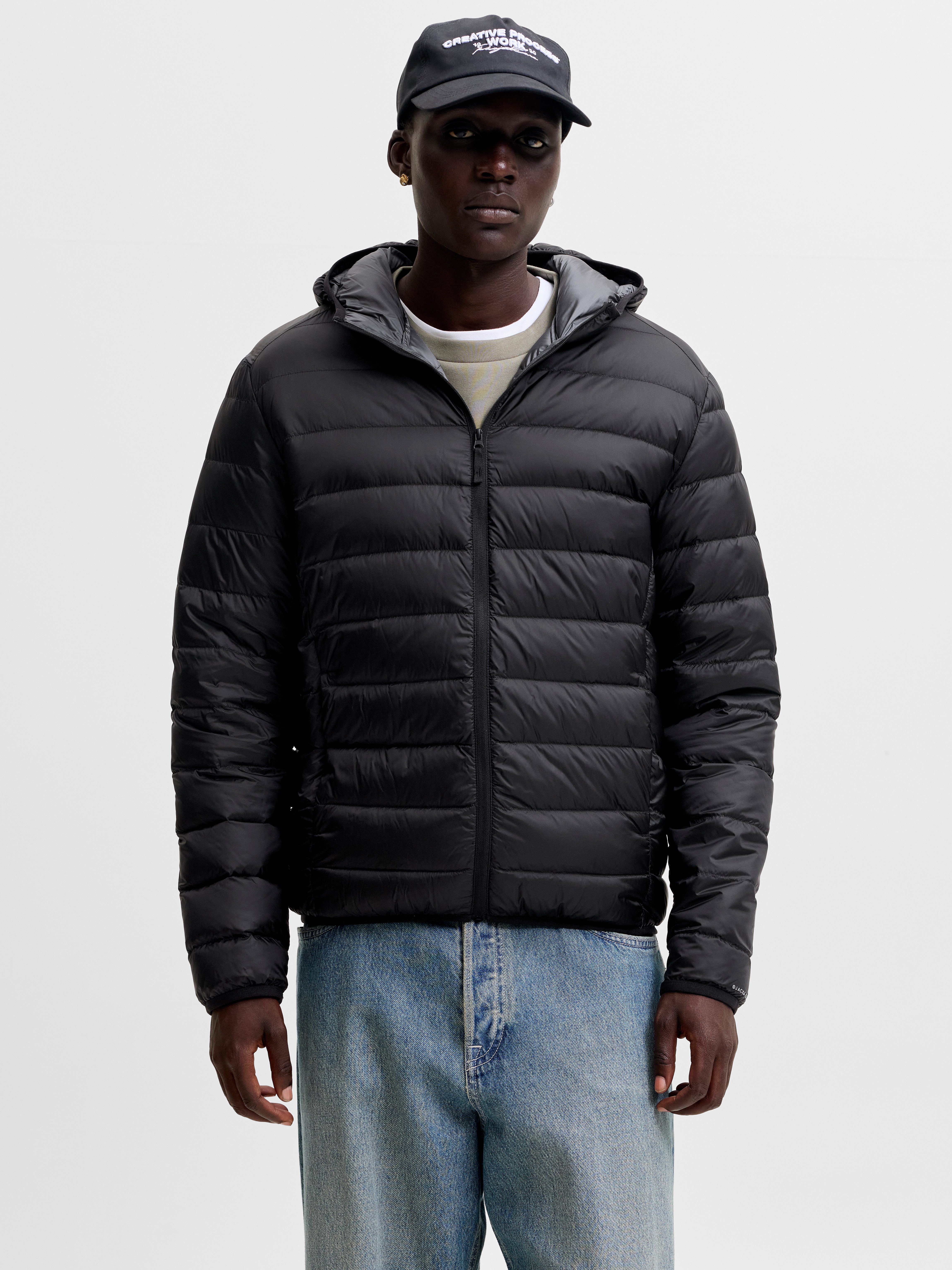 Jack & Jones Steppjacke JJEBERG LIGHT DOWN PUFFER HOOD NOOS Kunstfaser, normal geschnitten