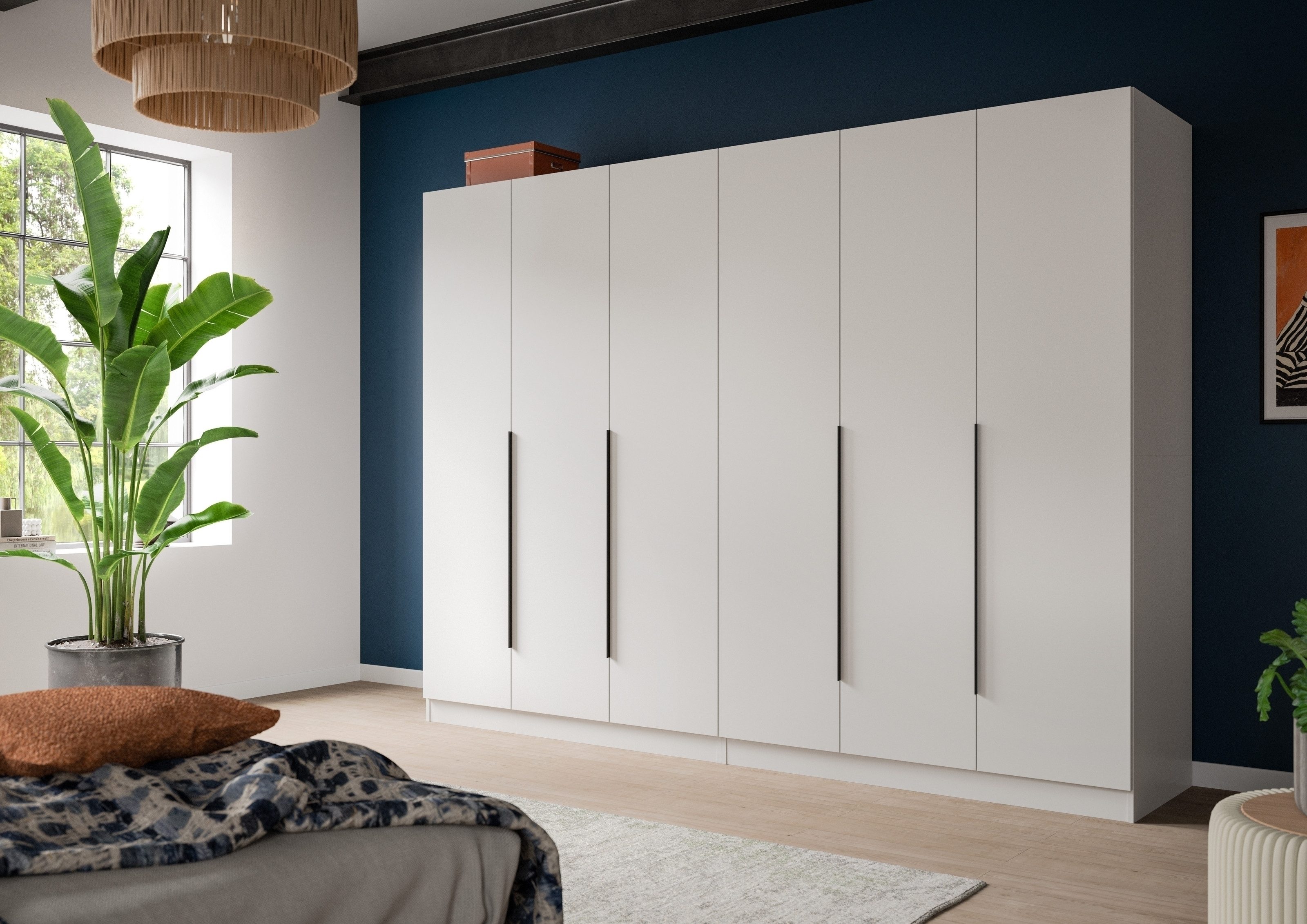 freiraum Kleiderschrank Kleiderschrank >Kopenhagen< in Anthrazit - 240x181x52cm (BxHxT) in Weiß - 240x181x52cm (BxHxT)
