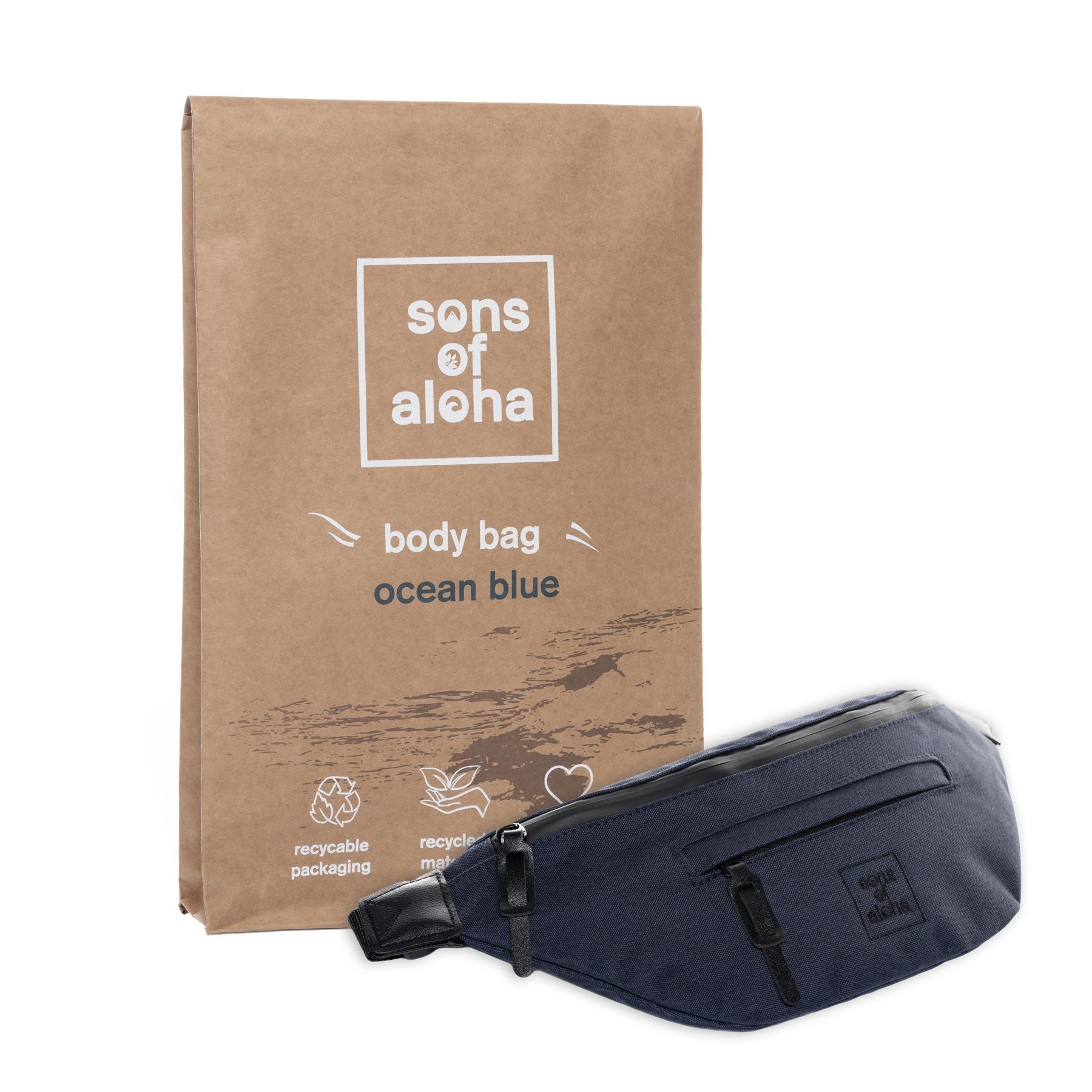 SONS OF ALOHA Umhängetasche Umhängetasche Brusttasche groß Sling Bag Zoll blau, Hüfttasche großes Fach, Bauchtasche wasserabweisend, Damen Herren – Bild 5 von 5