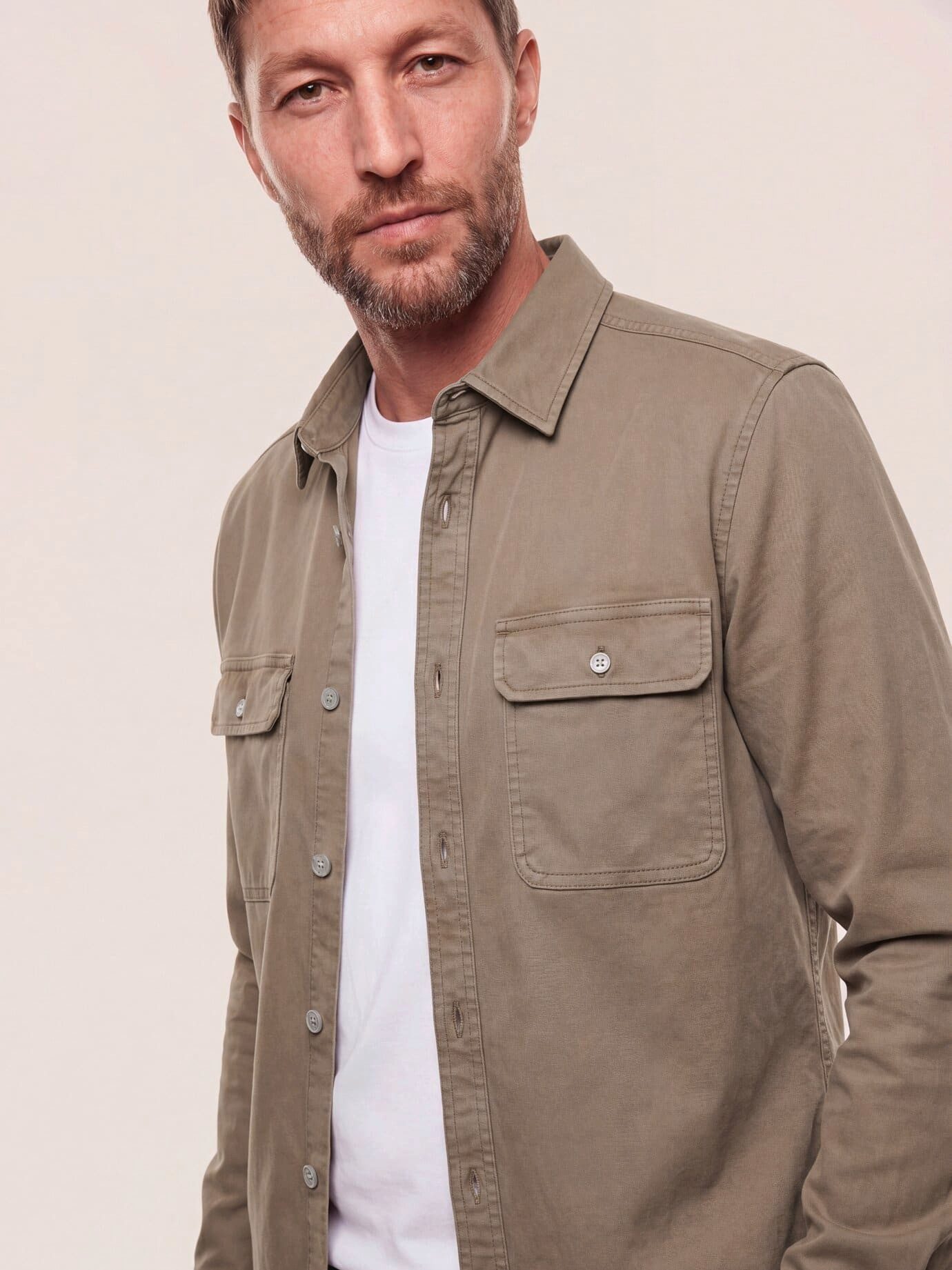 Walbusch Hemdjacke Herren überfärbte Hemd-Jacke Regular fit Kentkragen Langarm, Kentkragen, klassisch