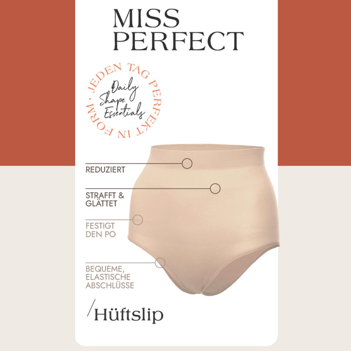 Miss Perfect Miederhose 36810 Formgebender und nahtloser Hüftslip in Größe XS-2XL (36-46)