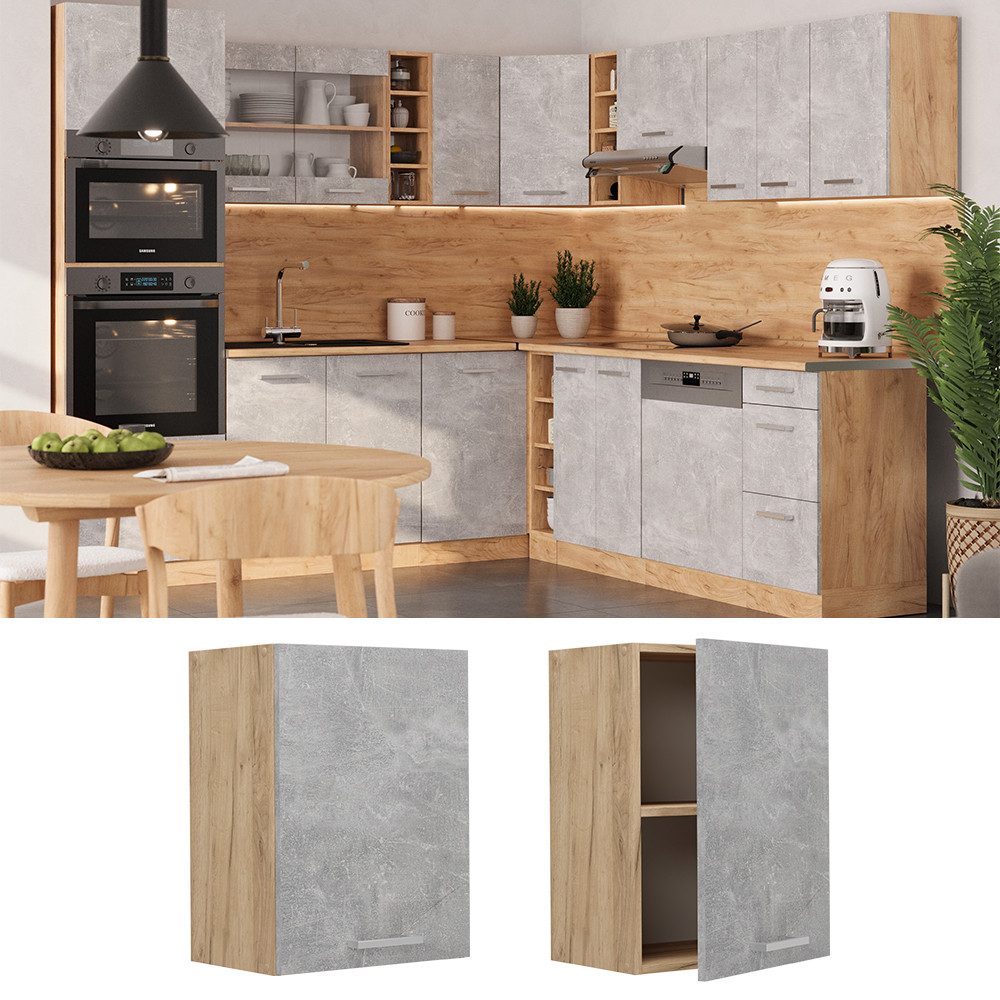 Vicco Hängeschrank R-Line, Beton/Goldkraft Eiche, 45 günstig online kaufen