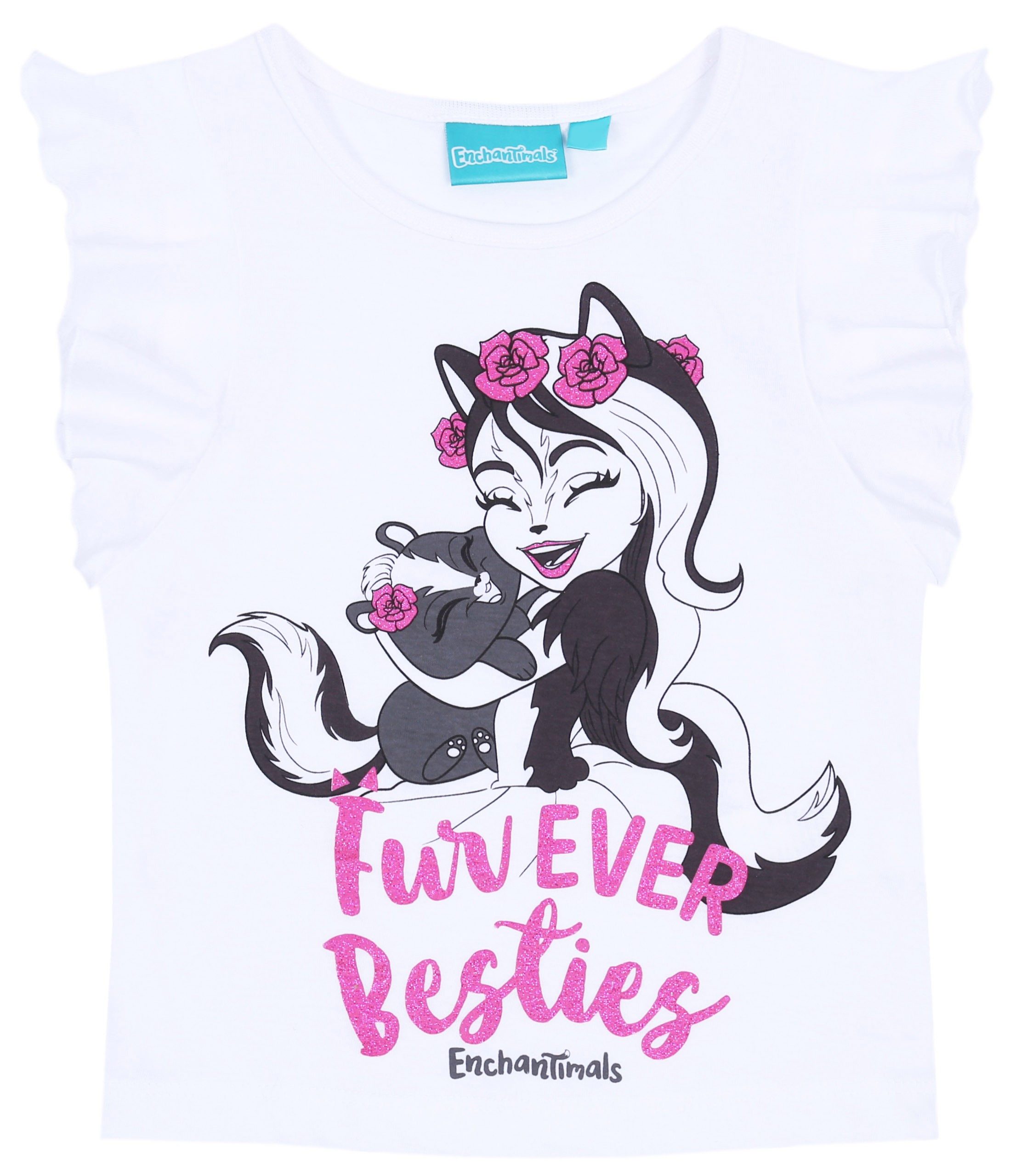 Blusentop Weißes Mädchen-T-Shirt Sage Skunk ENCHANTIMALS 3 Jahre