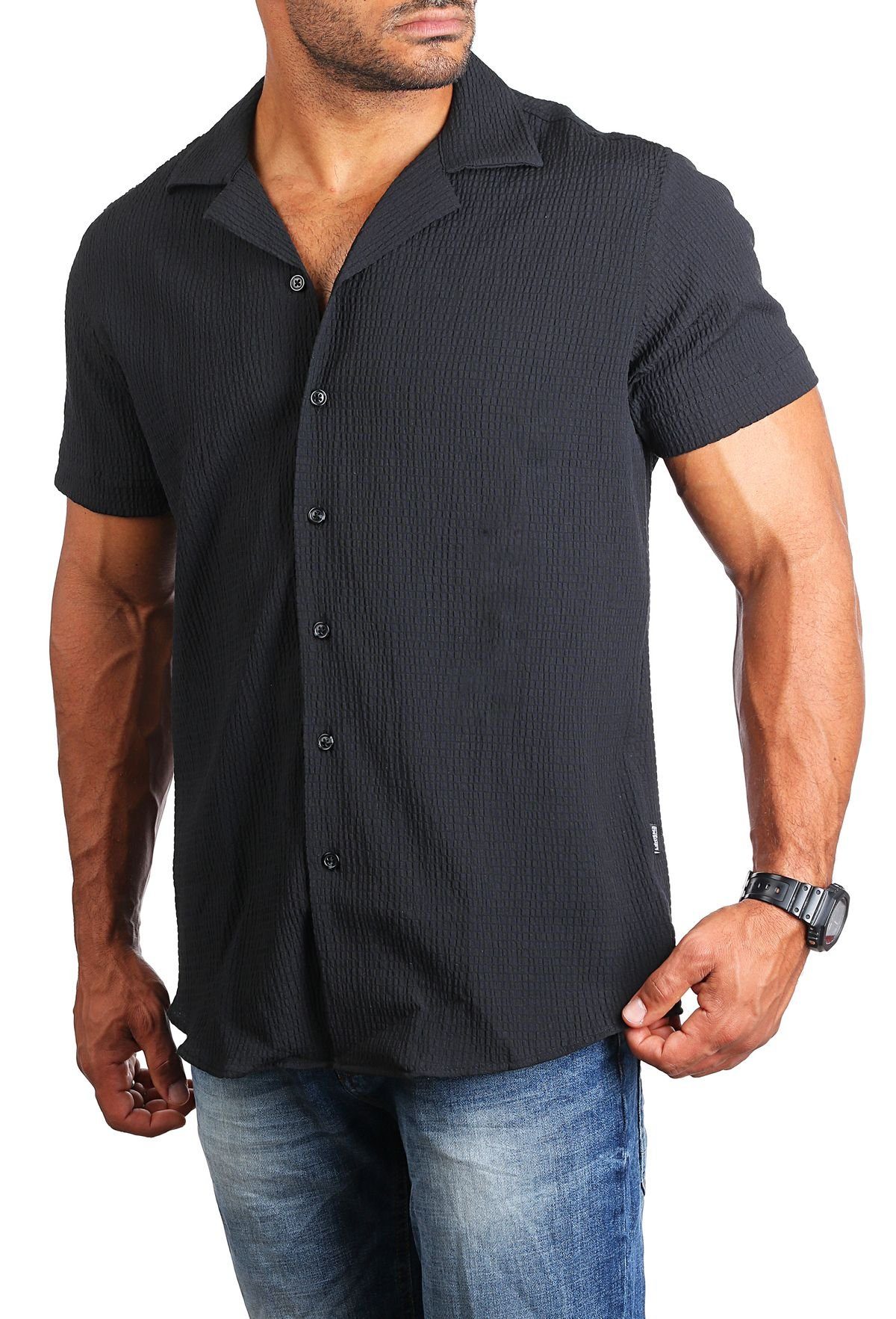 CARISMA Kurzarmhemd Hemd trendige Riffel Optik retro Look stretch 9172 Regu günstig online kaufen