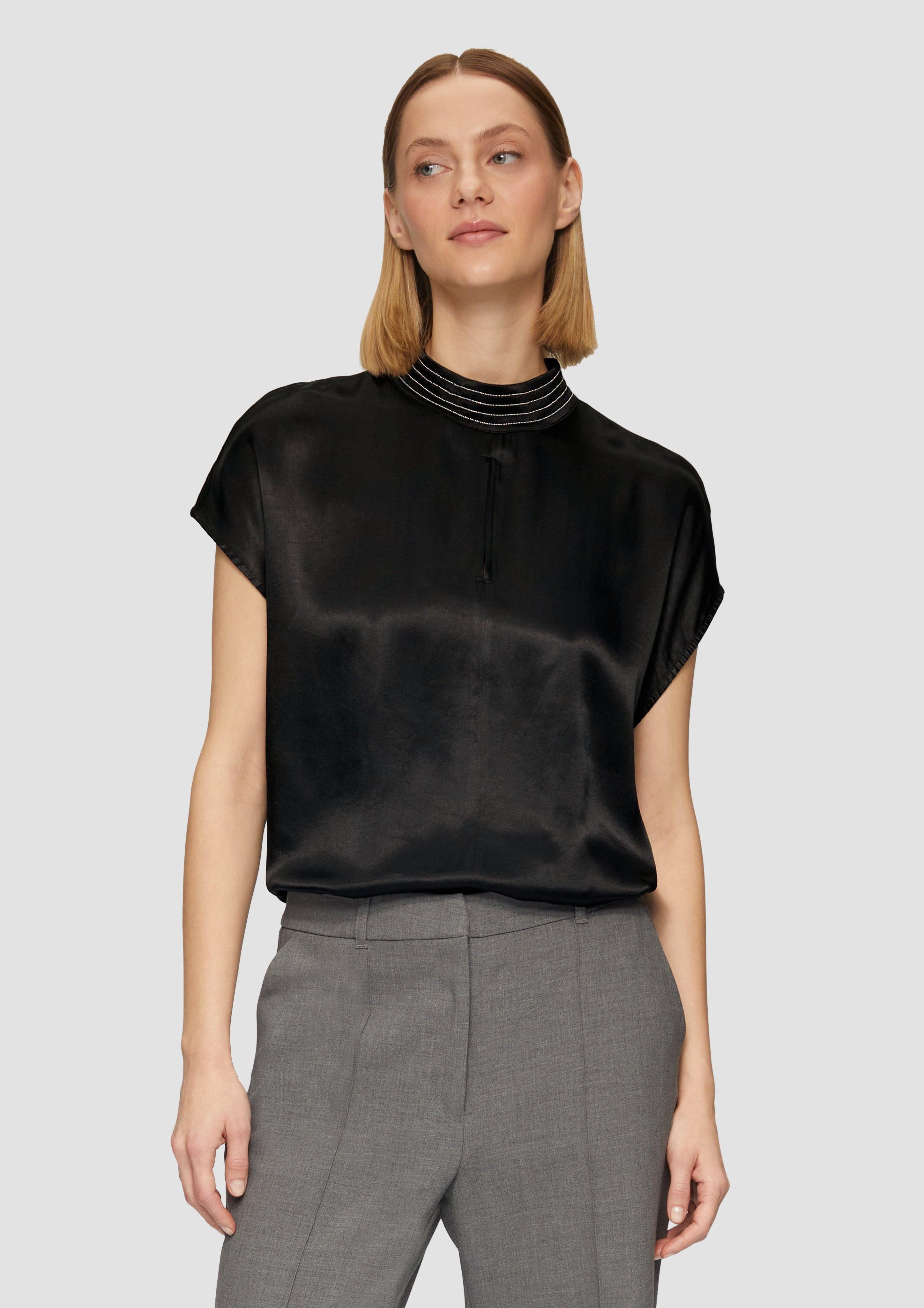 s.Oliver BLACK LABEL Kurzarmshirt Blusenshirt im günstig online kaufen