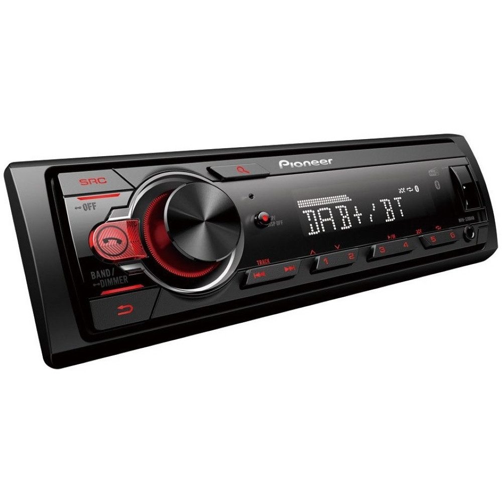Pioneer Pioneer MVH-330DAB 1-DIN-Autoradio für digitales Radio. Autoradio (DAB+ für digitalen Radioempfang, Bluetooth für freihändiges Telefonieren, Bluetooth)