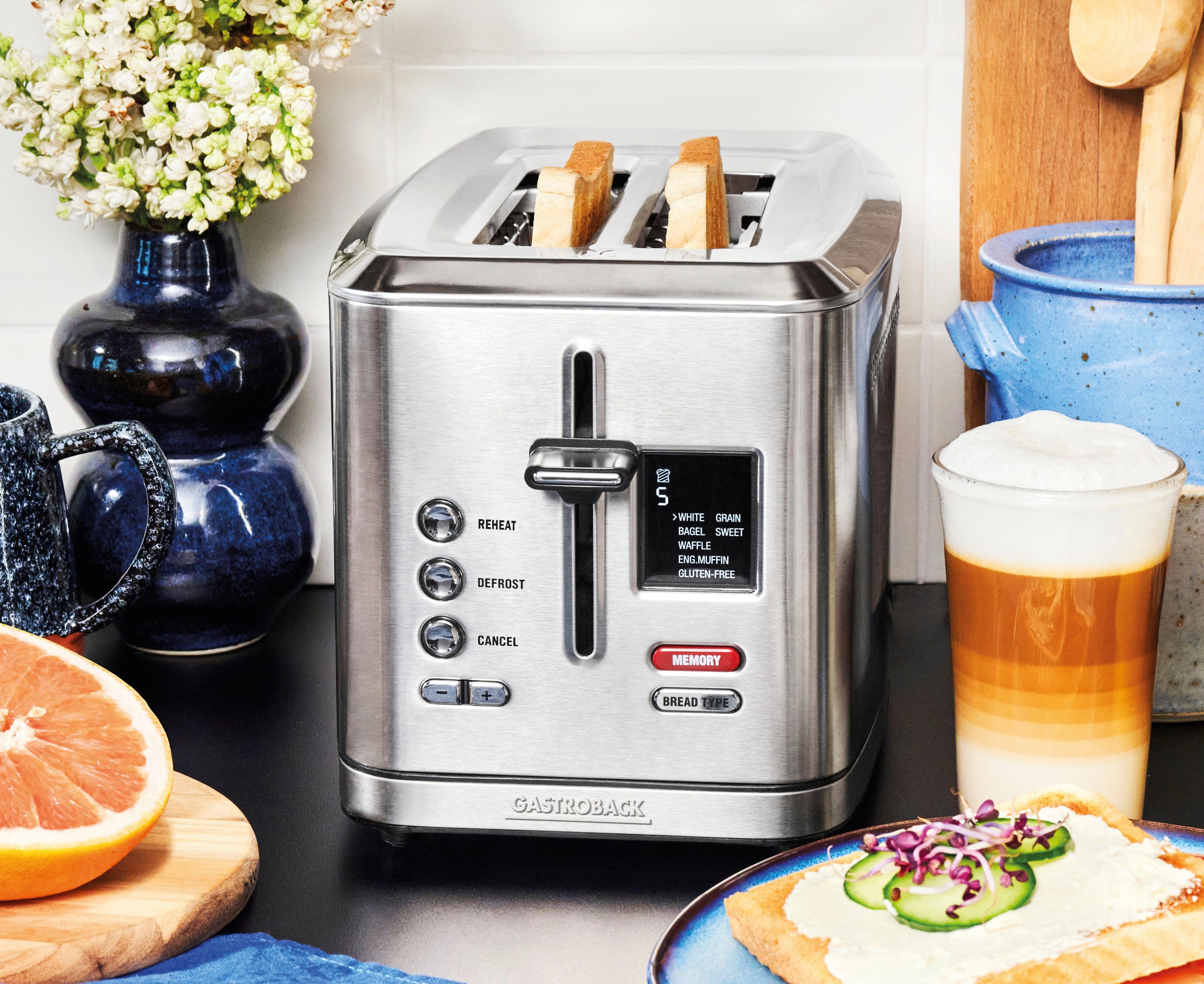 Gastroback Toaster 42395 Design Toaster Digital 2S, für 2 Scheiben, 950 W