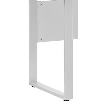 Lomadox Schreibtisch META-80, Büro Tisch Arbeitstisch hell grau Metallgestell 160x73,2x65 cm