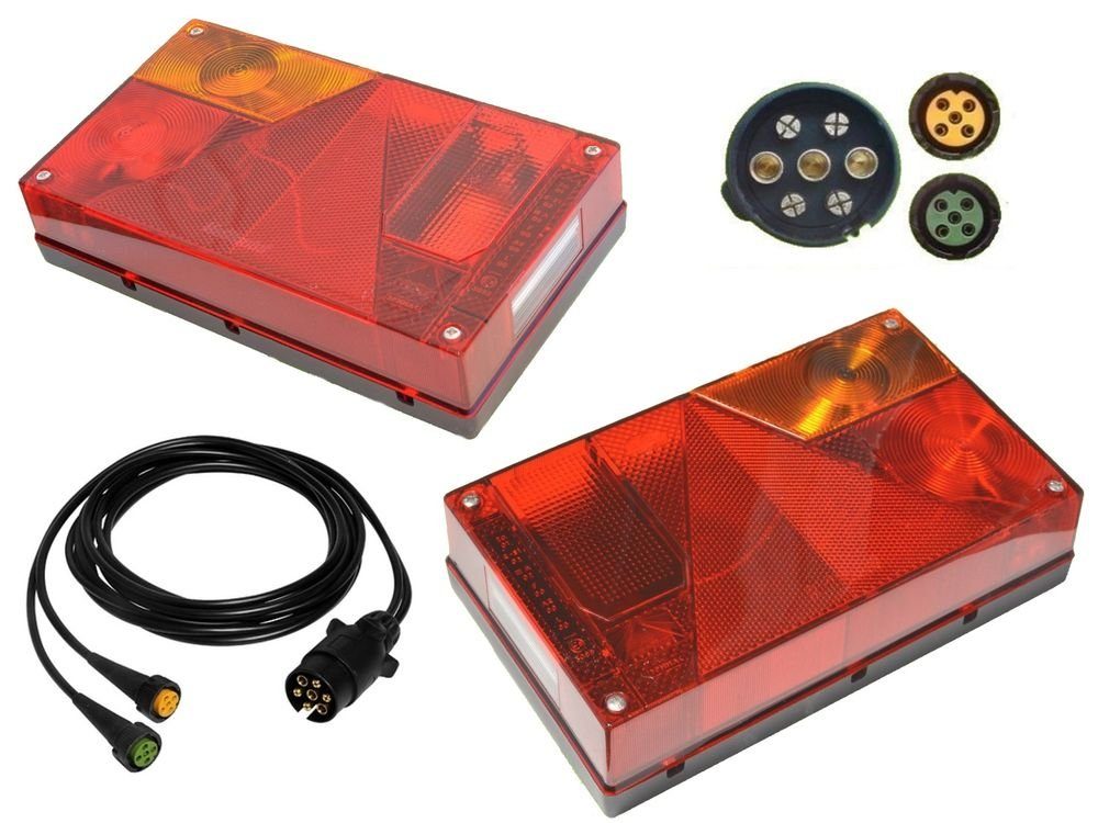 Anhänger Aspöck Multipoint 1 Set Lampen rechts + links und Kabel 3,5m 7polig