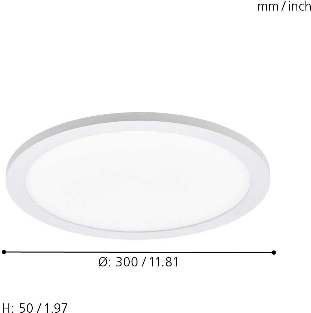EGLO Deckenleuchte SARSINA-C, Bluetooth, Dimmfunktion, Farbwechsel, LED fest integriert, Neutralweiß, Kaltweiß, Warmweiß, Tageslichtweiß, EGLO CONNECT, Steuerung über APP + Fernbedienung, BLE, CCT, RGB