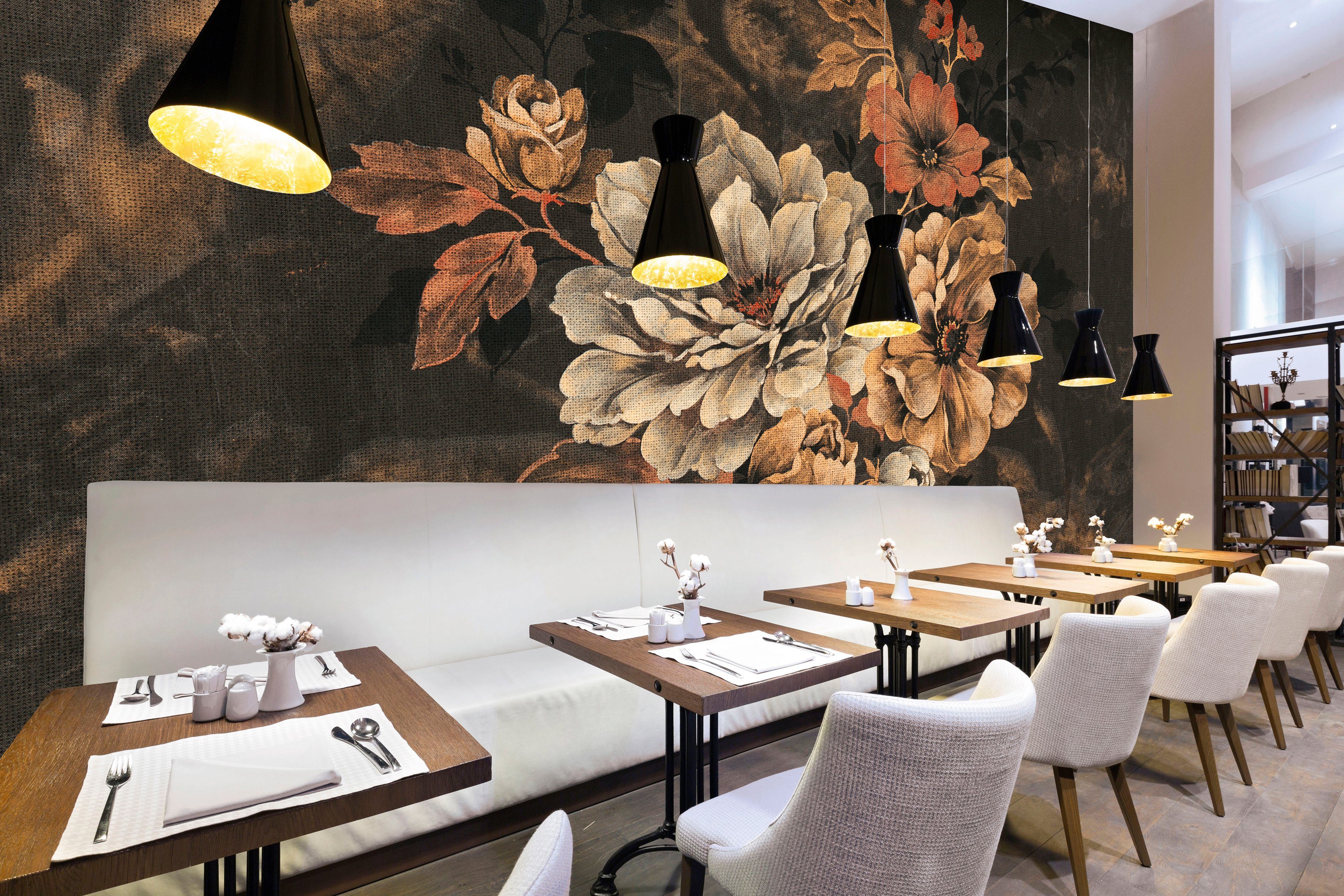 Architects Paper Fototapete Atelier 47 Flowers Artwork 2, glatt, floral, (4 St), Fototapete Blumen Vintage Flowers