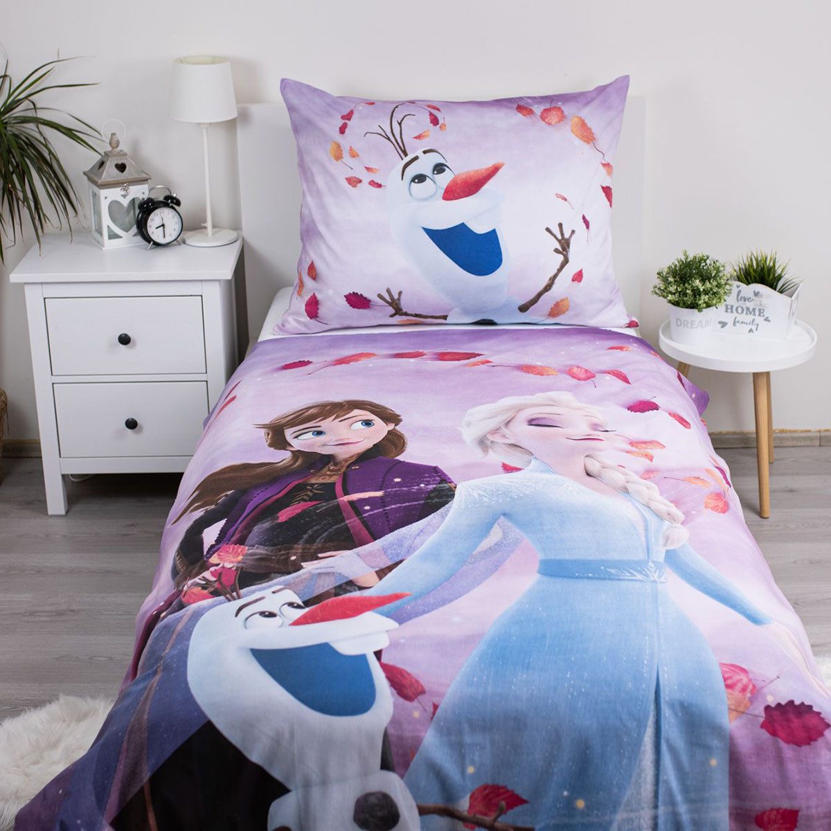 Disney Bettwäsche Disney Frozen Bettwäsche Anna Elsa 140 x 200 + 70 x 90 cm Baumwolle, Renforcé, 2 teilig