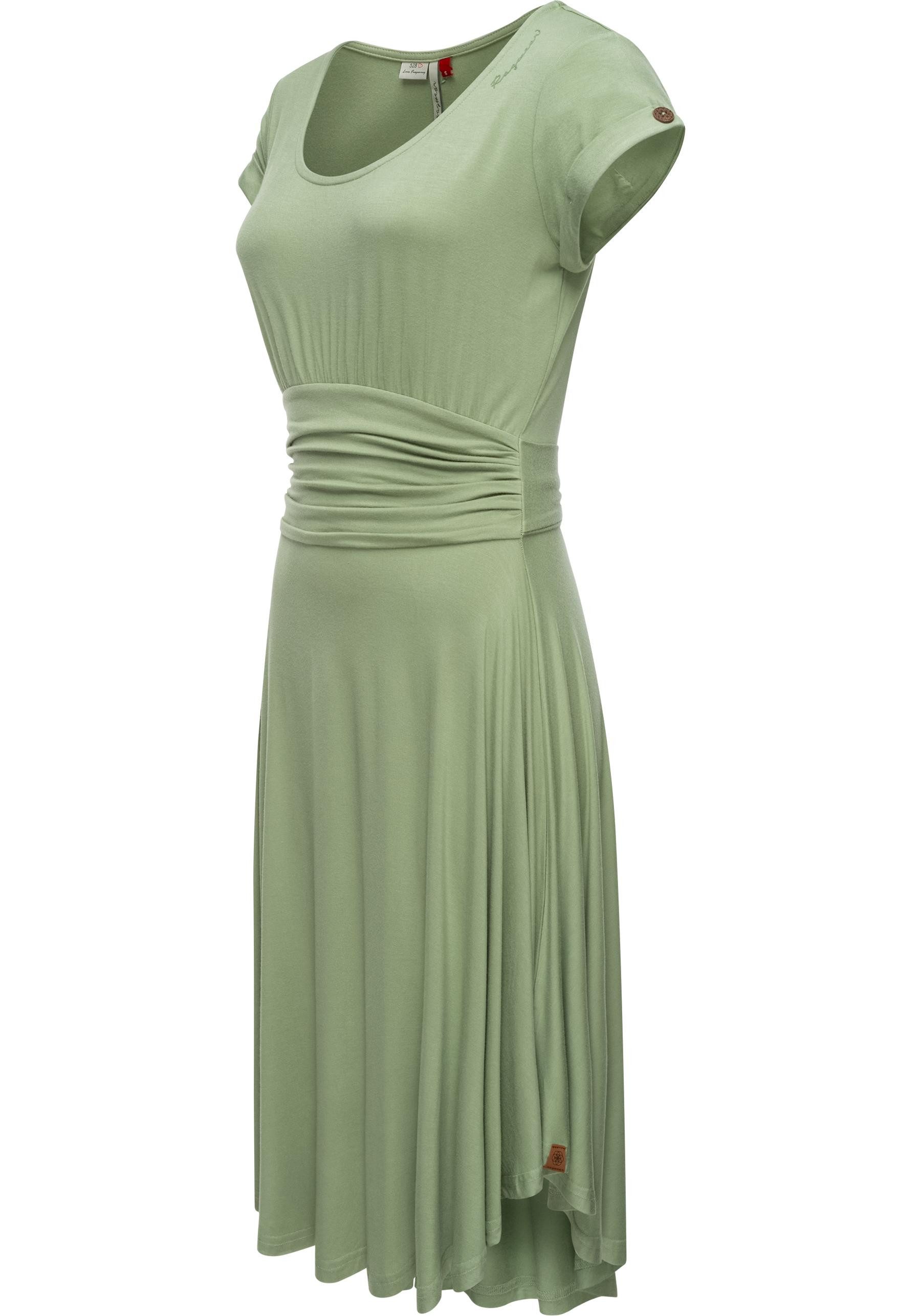 Ragwear Sommerkleid Yvone Solid leichtes Jersey-Kleid mit Taillengürtel