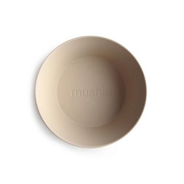 Mushie Schale 2er Set Rund Vanilla, Beige 400ml Kunststoff BPA-frei Schüssel Müslischale Breischale