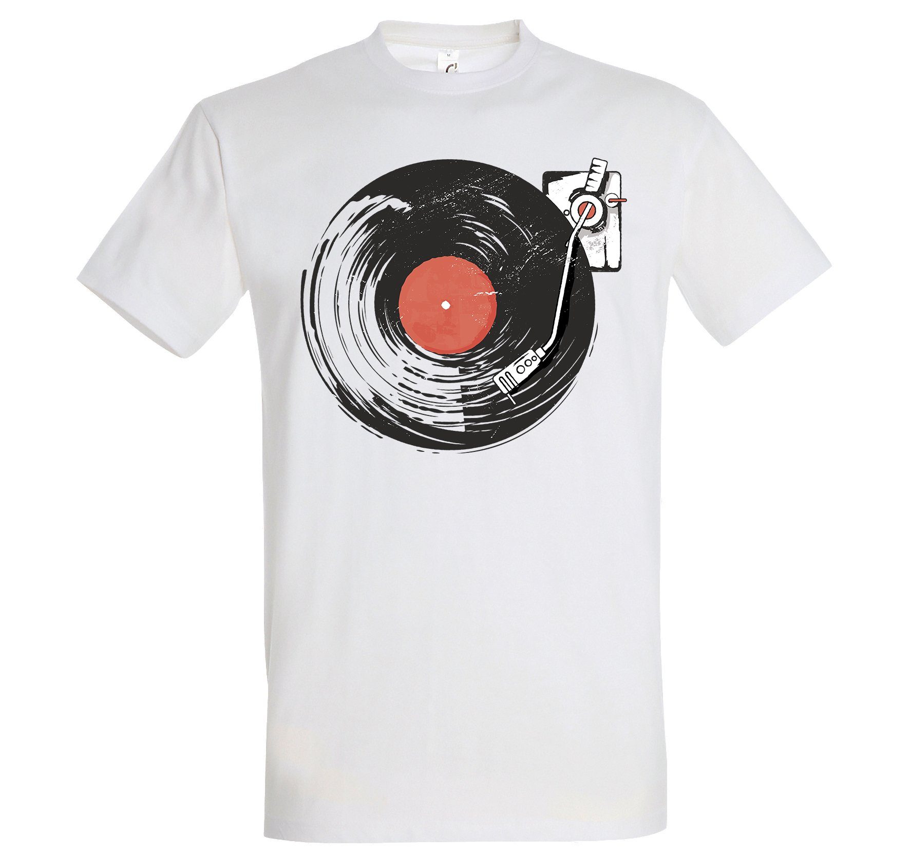 Youth Designz Print-Shirt Plattenspieler Herren t-Shirt mit lustigem Spruch Weiss