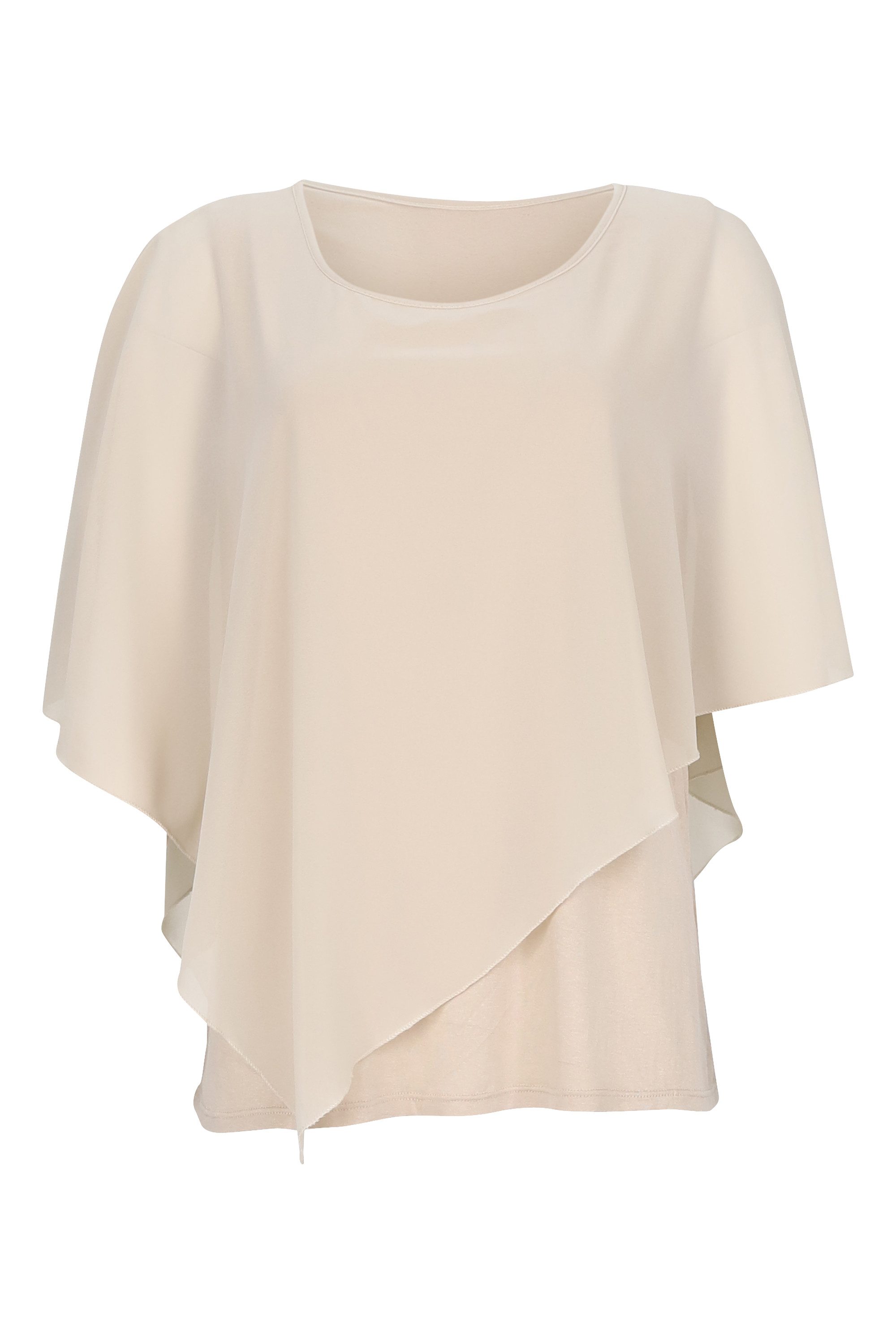 malito more than fashion Chiffonbluse malito Damen Chiffonbluse asymmetrisch 10732 Schlupfbluse Blusenshirt asymmetrisch geschnitten Einheitsgröße