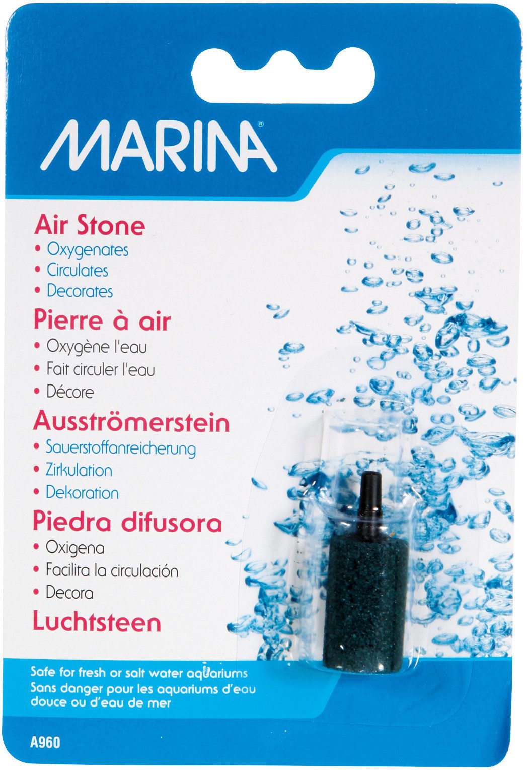 Marina Aquarium-Durchlüfterpumpe Aqua Fizz Ausströmer-Steine zylindrisch
