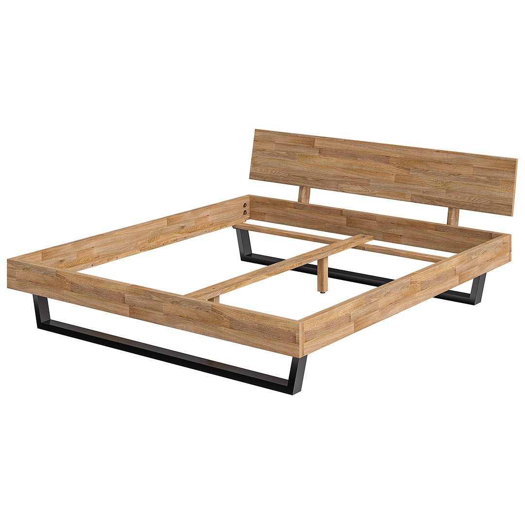 skølm Massivholzbett Alver, natur geölt mit Metallkufen, verfügbar in 120/1 günstig online kaufen