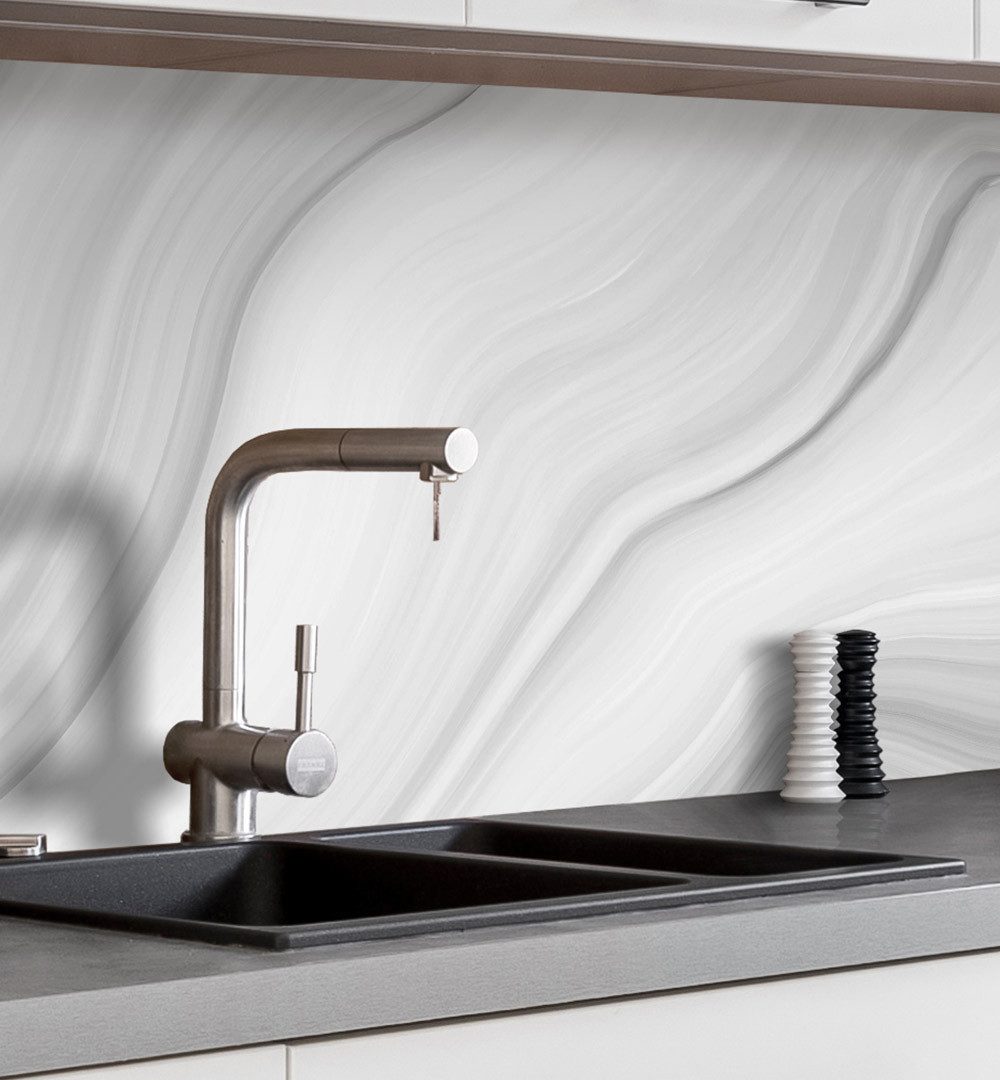 MyMaxxi Küchenrückwand Küchenrückwand selbstklebend Marmor hellgrau Spritzschutz Folie, (Klebefolie Küchenrückwand aufgerollt B 60 cm x H 60 cm), Grauer Marmor 02 B 60 cm x H 60 cm