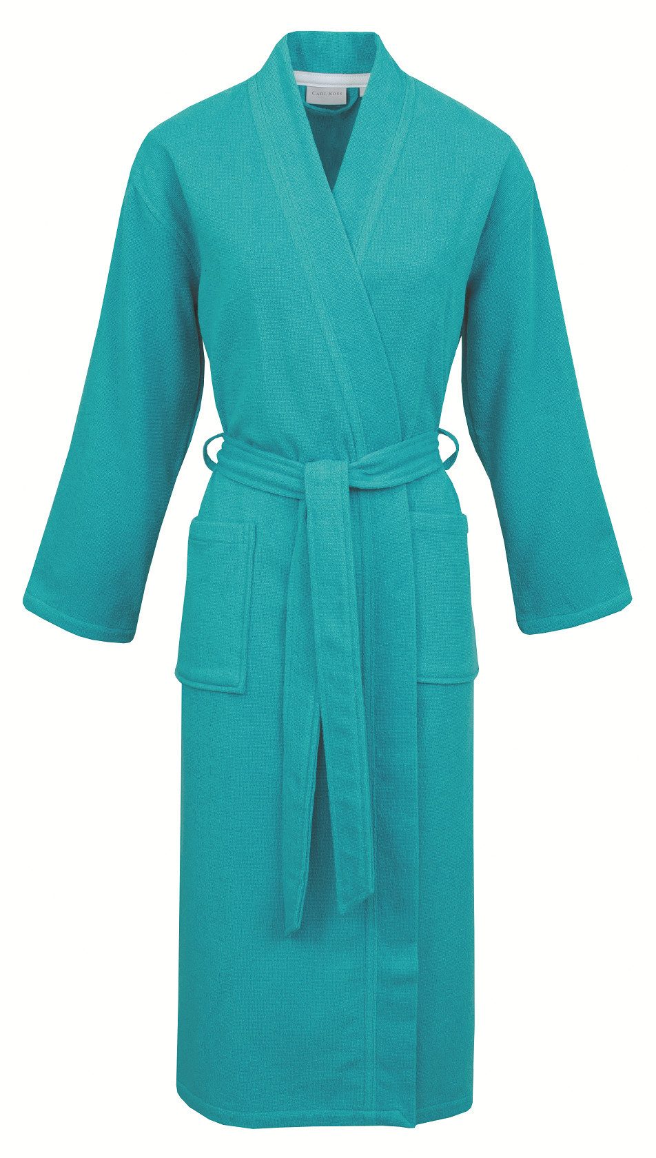 Carl Ross Unisex-Bademantel supercombed light, Langform, Frottier, Kimono-Kragen, Gürtel, Kimono