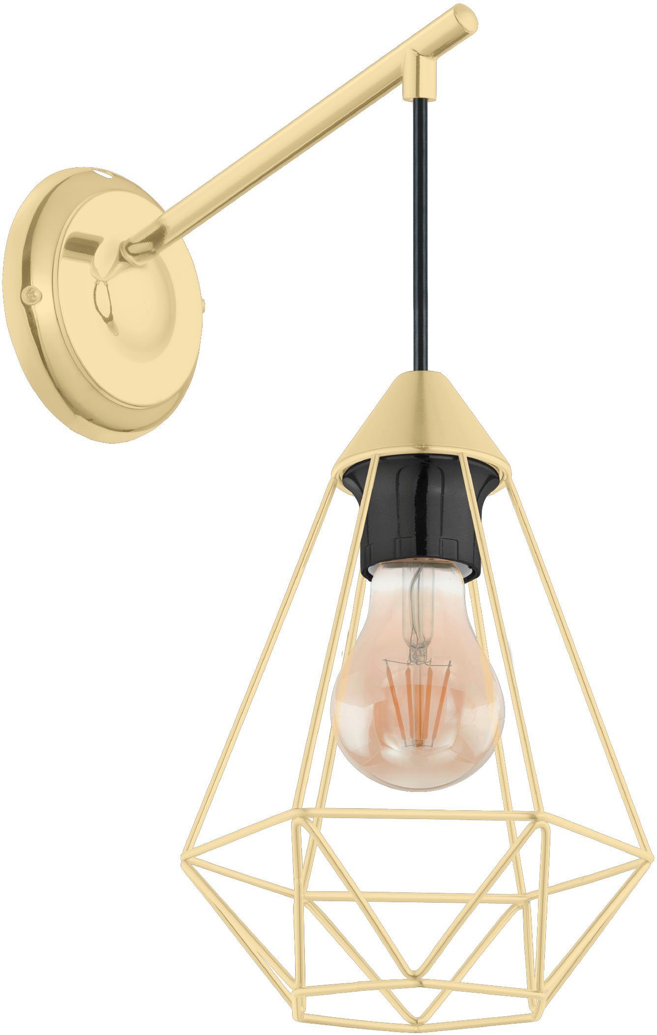 EGLO Wandleuchte, Deckenleuchte Leuchtmittel, Leuchtmittel ohne Flurlampe, Fassung E27 Wohnzimmerlampe, Wandbeleuchtung wechselbar, TARBES,