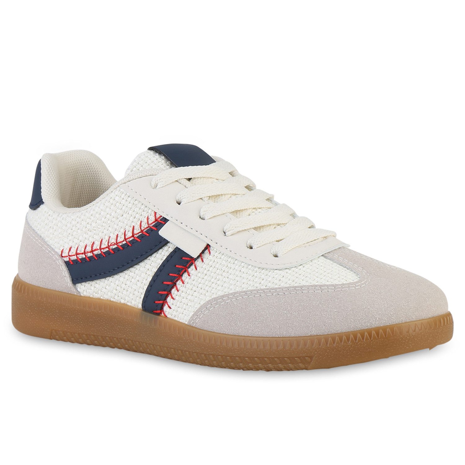 VAN HILL 841520 Sneaker Damen Sneaker Low Schnürer Bequeme Freizeit Strick günstig online kaufen