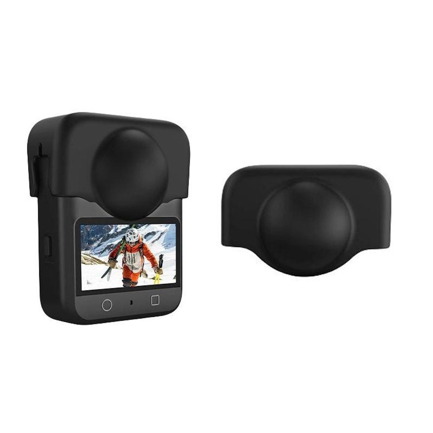 Wigento Für DJI Osmo 360 Silikon Objektivschutz Staubdicht & Kratzfest Schwarz Zubehör Drohne (Staubdicht, Kratzfest, Stoßsicher)