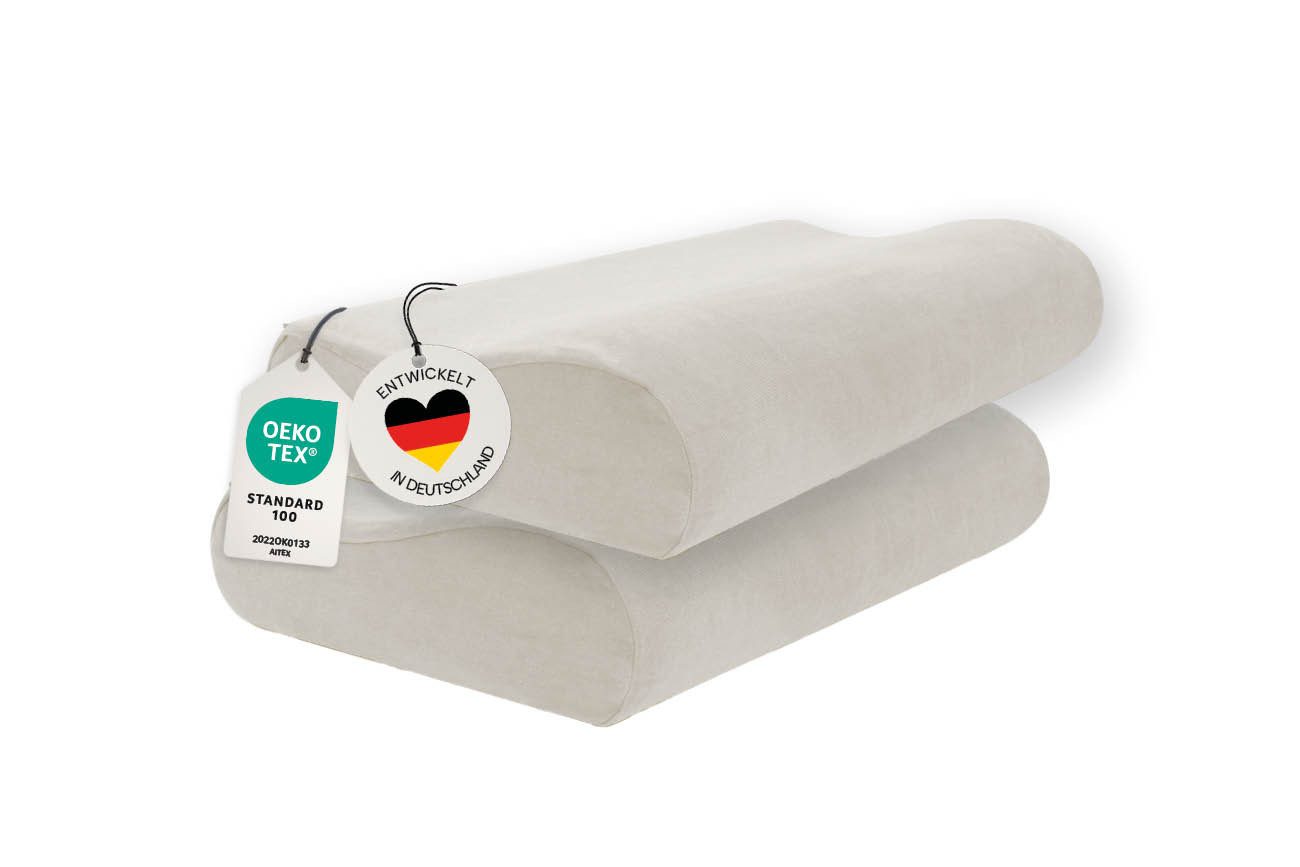 casimum Kissenbezug Schonbezüge für Orthopädisches Nackenkissen BEIGE, (2 Stück), passend für ergonomisches Nackenstützkissen 60x30cm, Doppelpack (2Stk)