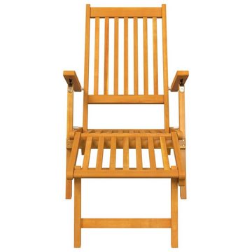 vidaXL Gartenlounge-Sessel Deckchair Terrassenstühle mit Fußstützen 2 Stk Massivholz Akazie Liege