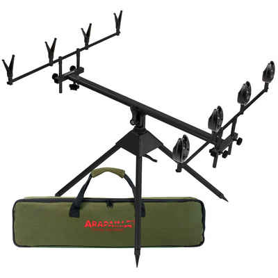 Arapaima Fishing Equipment allround Set Rutenständer, (Spar-Set, 9-tlg., mit Zubehör, Rod Pod Set Rutenablage Bissanzeiger V-Auflagen)