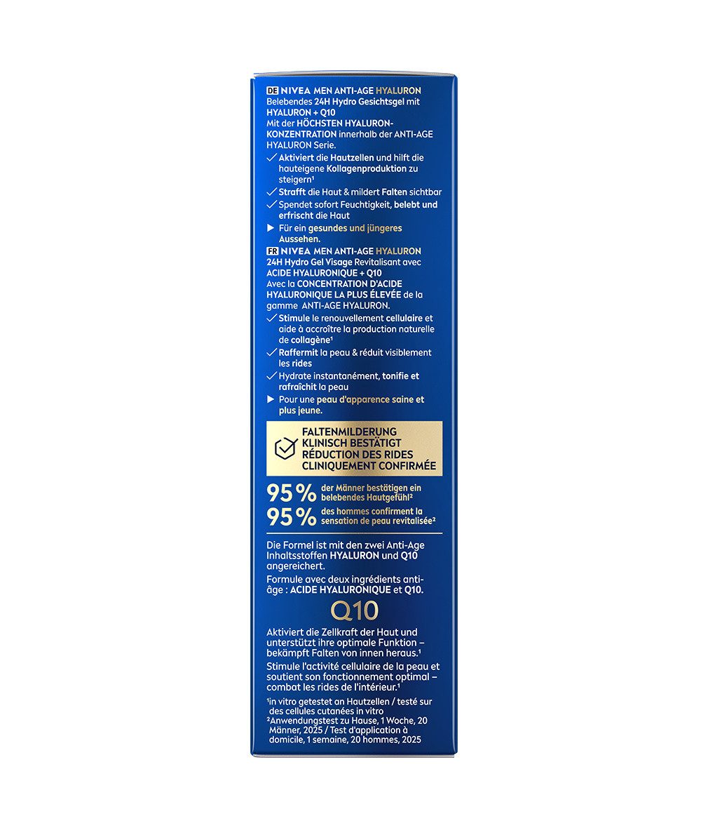 Nivea Men Gesichtsgel Anti-Age Hyaluron Gesichtspflege Gel 50ml, 1-tlg., 50 ml