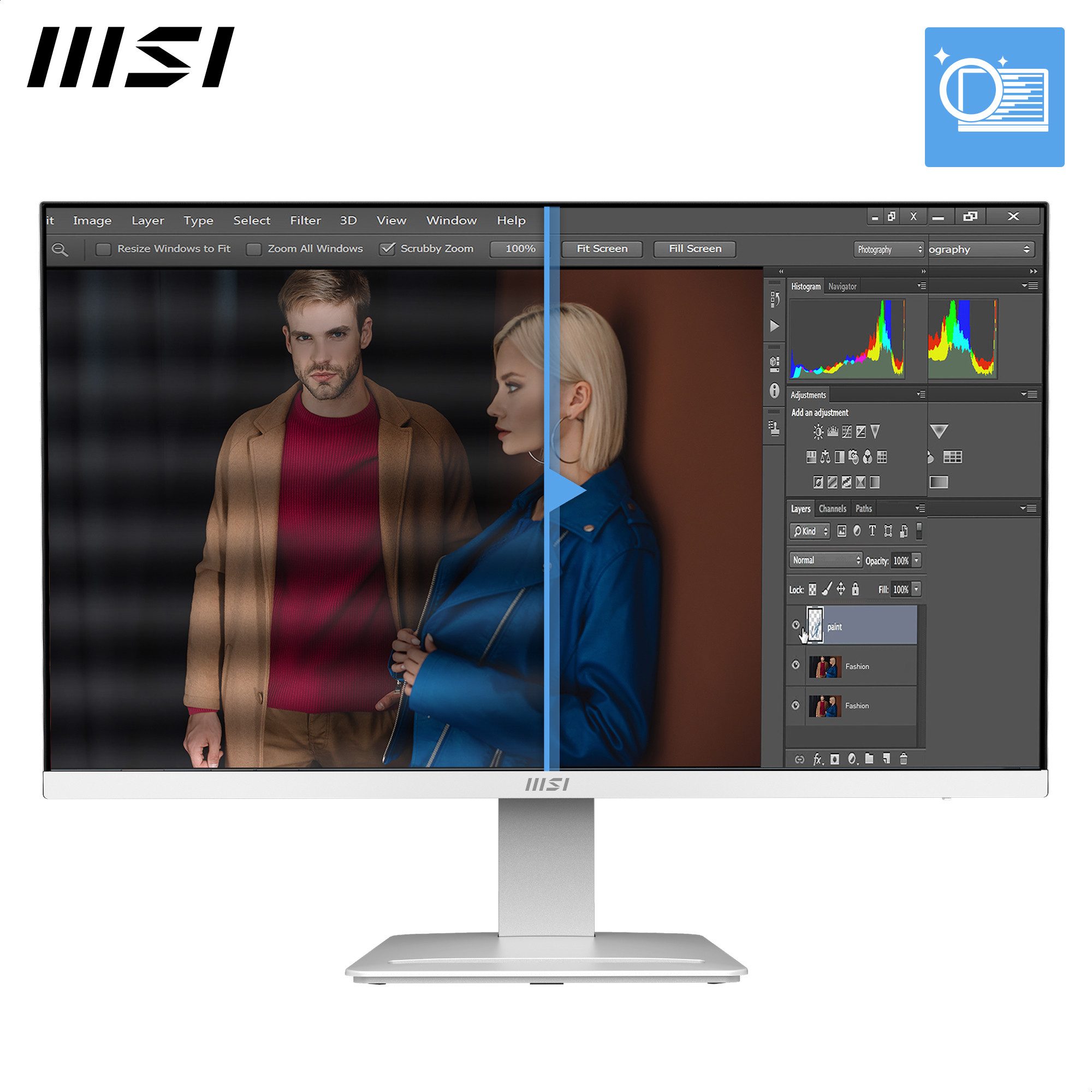MSI PRO MP273QW E14 LED-Monitor (68,6 cm/27 ", 2560 x 1440 px, WQHD, 1 ms Reaktionszeit, 144 Hz, IPS, neigbar, Lautsprecher)