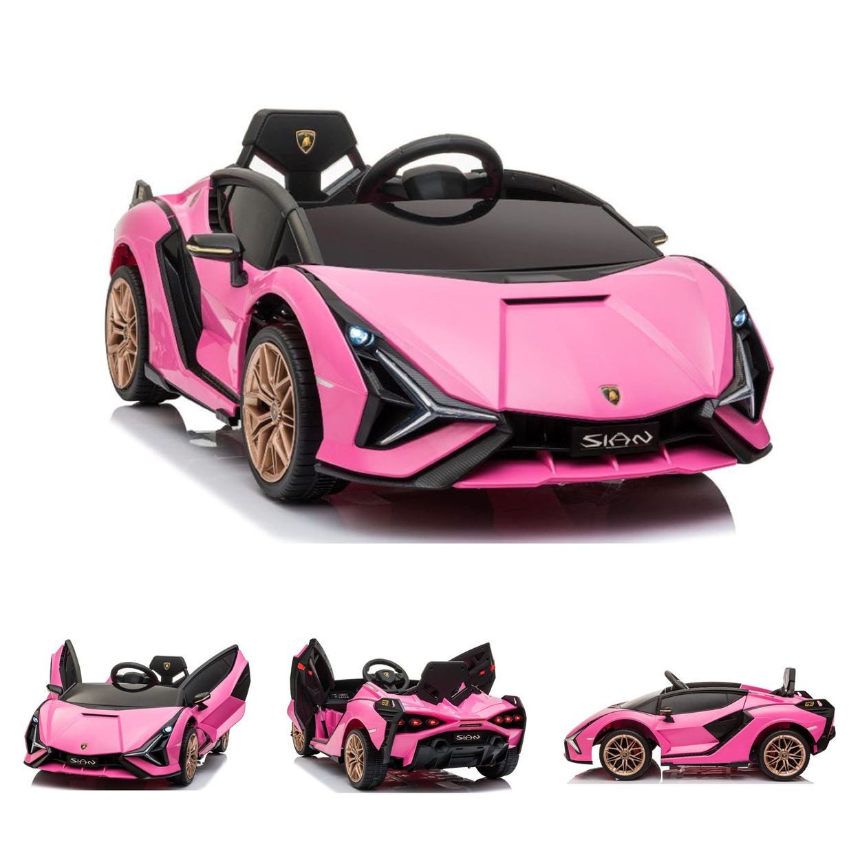 ES-Toys Elektro-Kinderauto Elektroauto Lamborghini Sian, Belastbarkeit 40 kg, EVA-Reifen Flügeltüren Scheinwerfer
