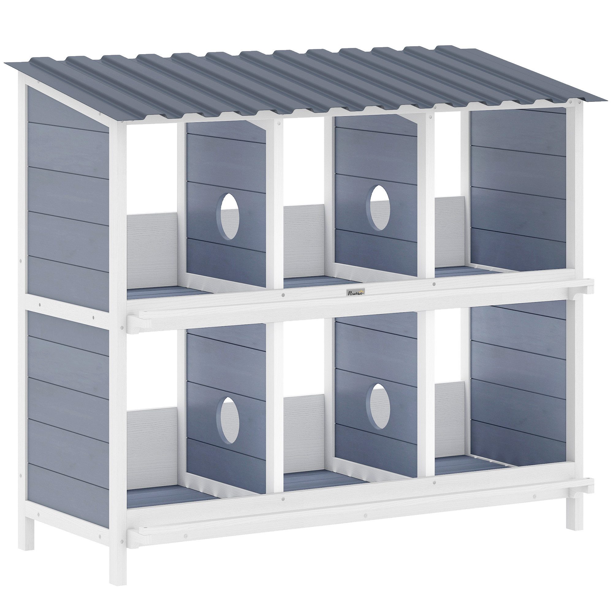 Novzep Legenest Legenest für Hühner, erhöhtes Hühnernest mit 6 Fächer, 2 Sitzstangen, für Kleintierstall 102 x 50 x 91 cm